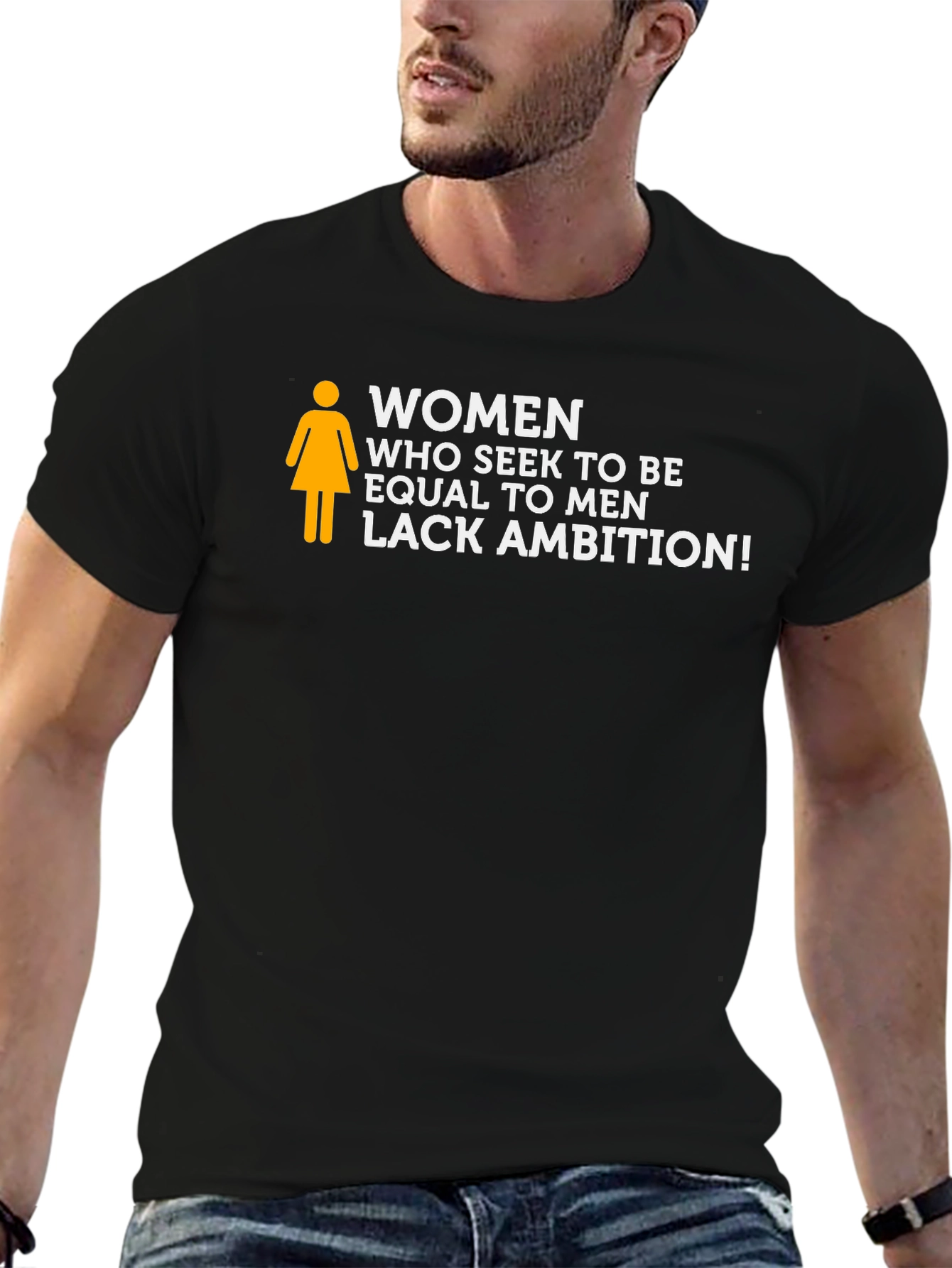 Black Humorous Women's Equality T-Shirt view 6