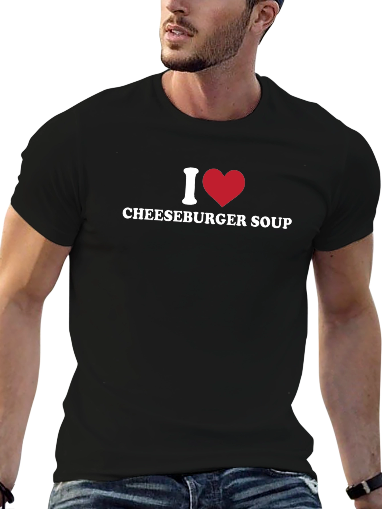 I Heart Cheeseburger Soup Black T-Shirt - 6