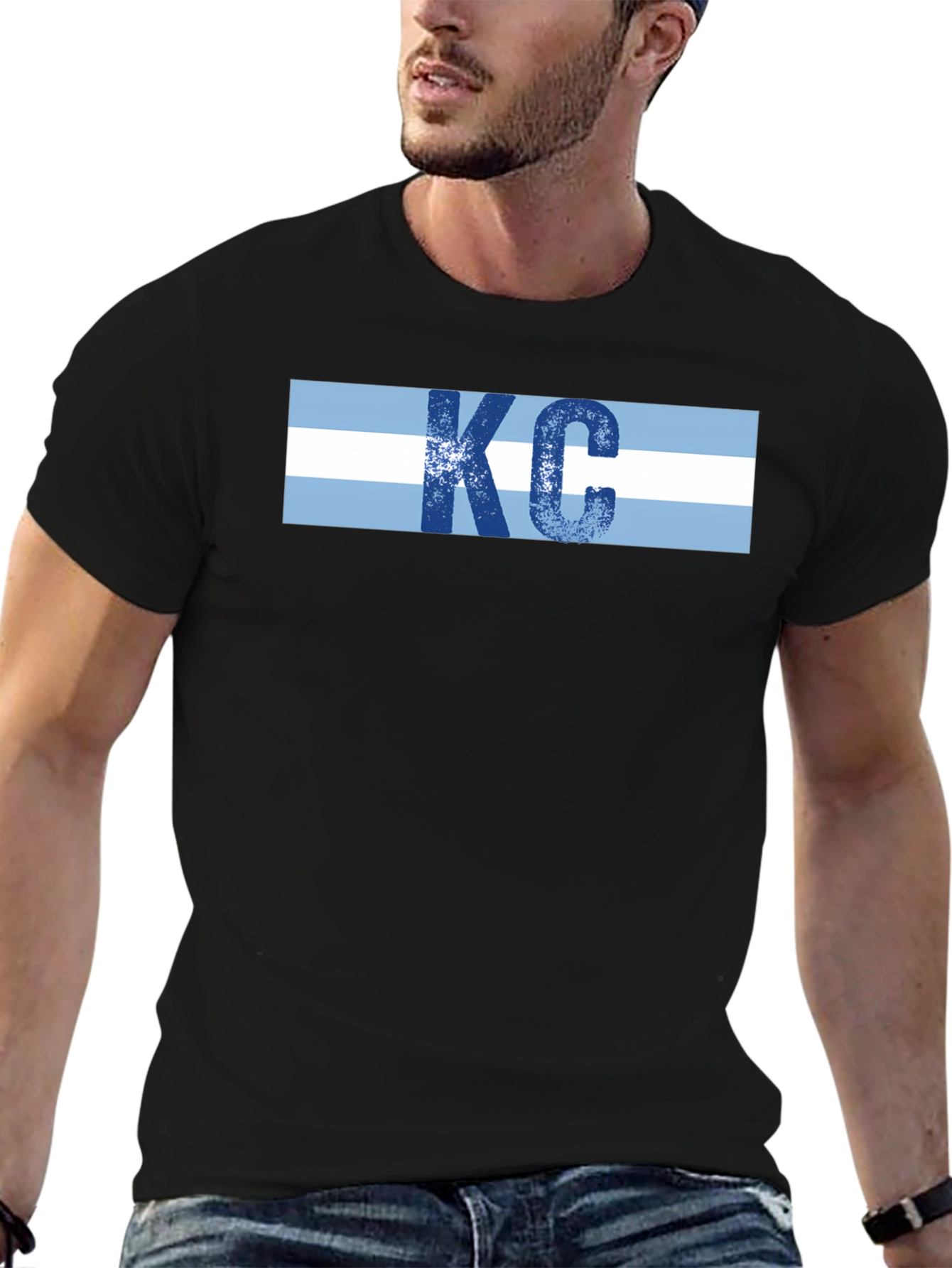Black KC Stripes Graphic T-Shirt view 6