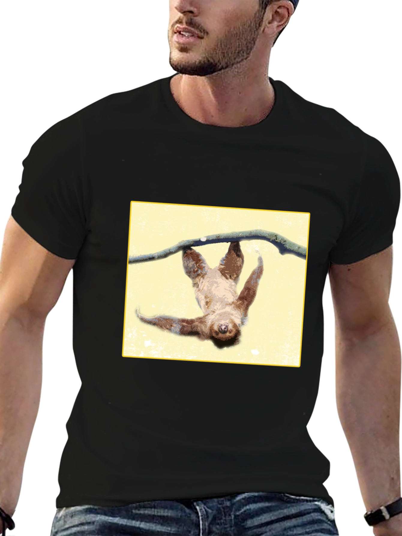 Black Sloth Hanging Around T-Shirt view 6
