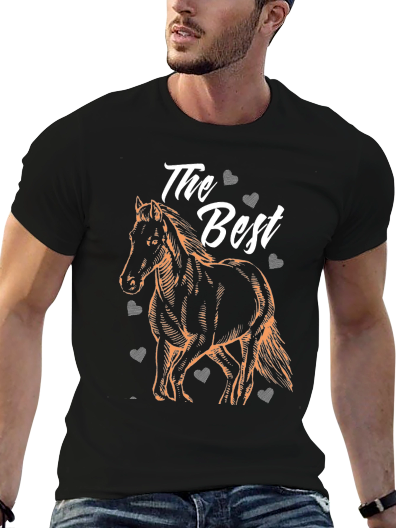 Black The Best Horse Graphic T-Shirt view 6