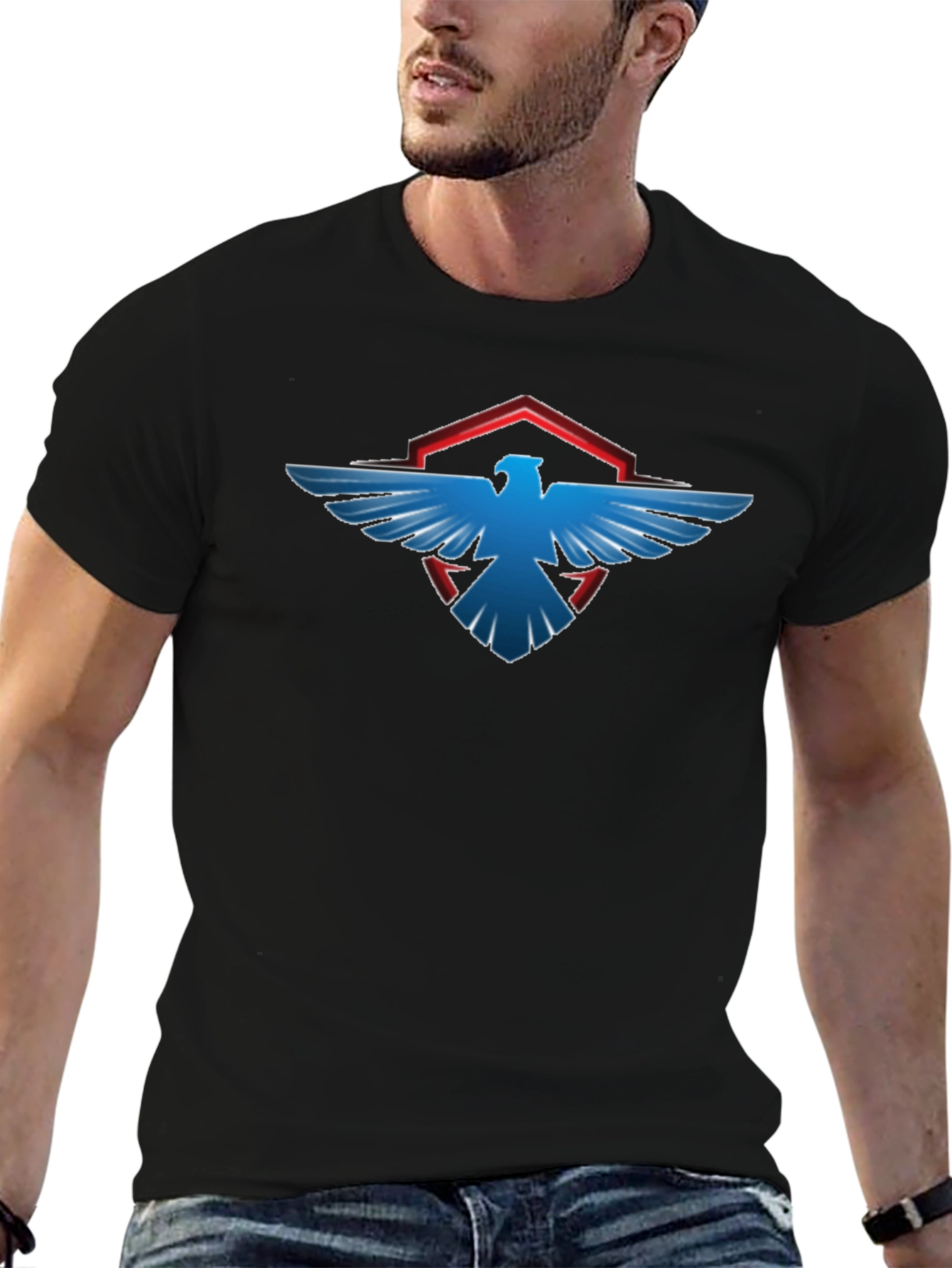 Black Bold Eagle Graphic Tee - Men's Black T-Shirt view 6