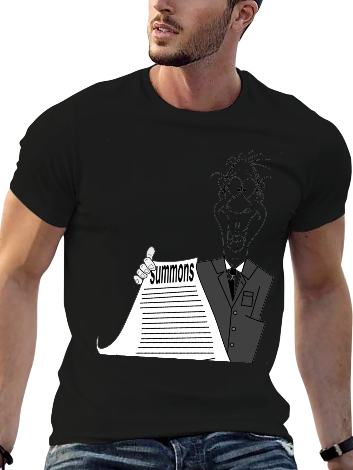 Black Cartoon Summons Black T-Shirt view 6