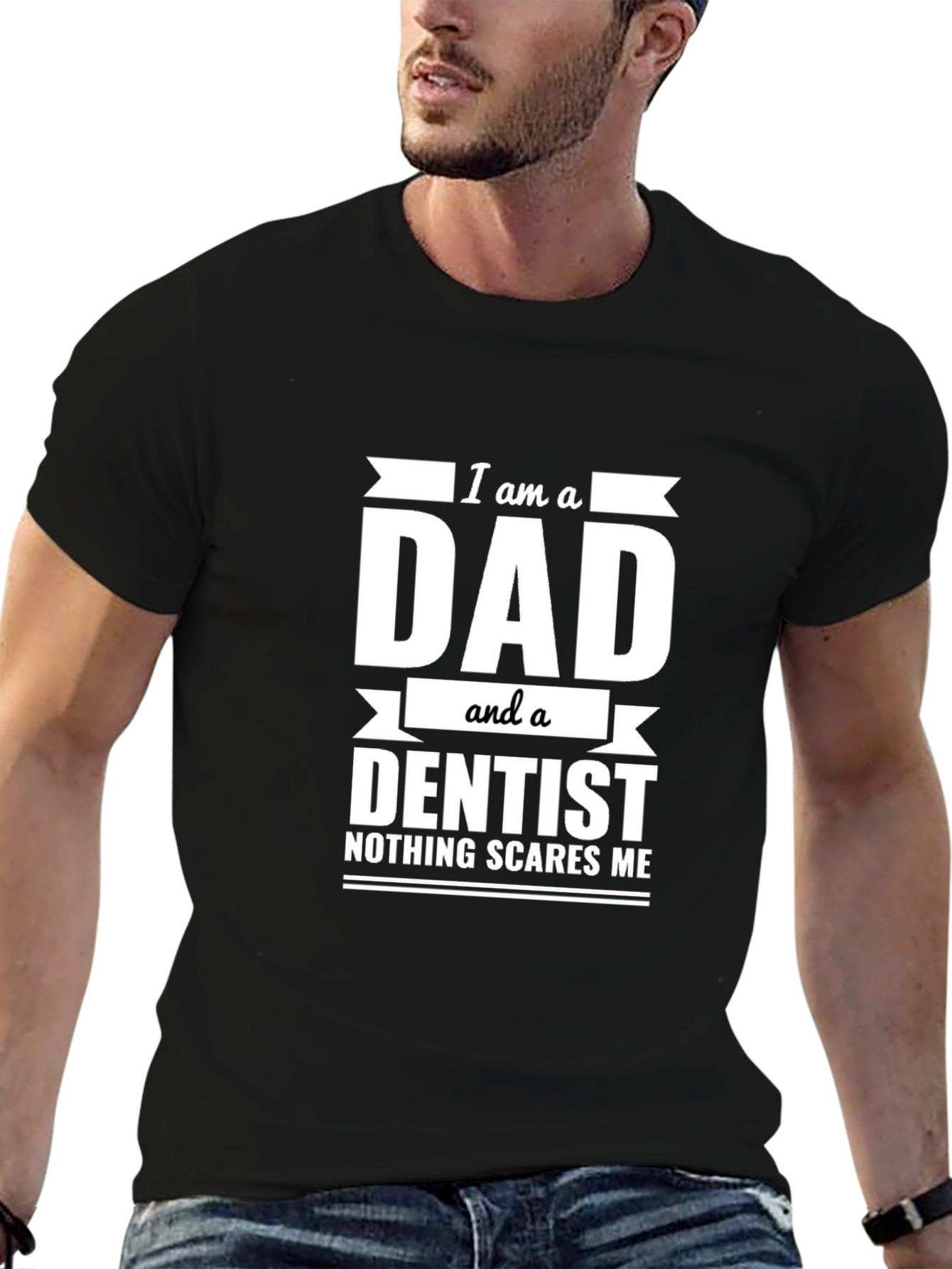 Black Dad Dentist T-Shirt: Nothing Scares Me! view 6