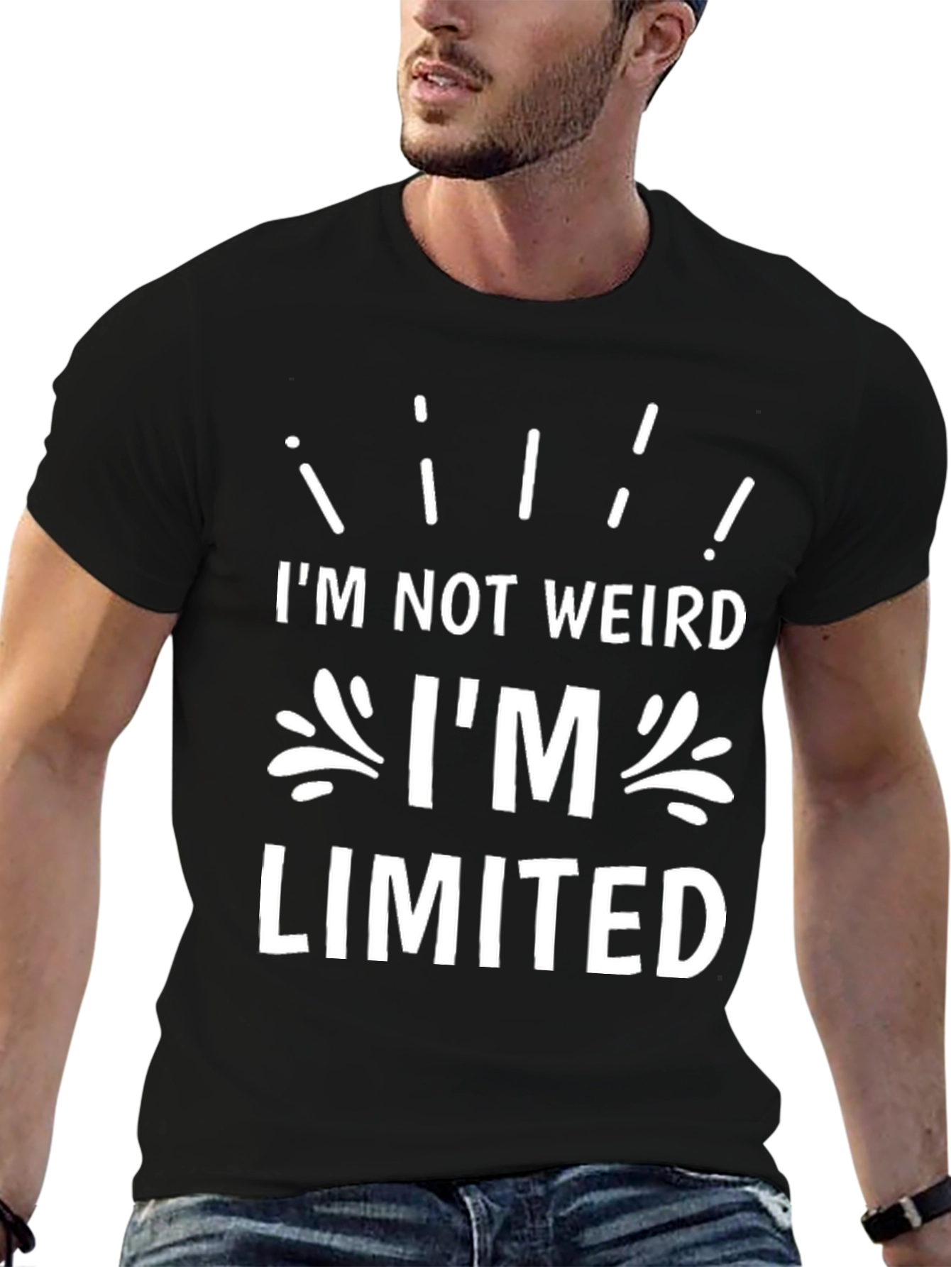 Black I'm Not Weird I'm Limited T-Shirt view 6