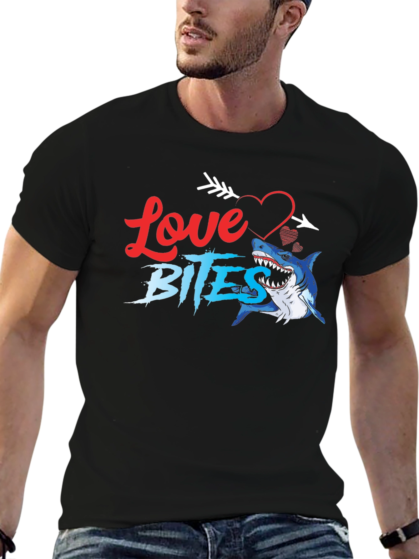 Black Love Bites Shark T-Shirt view 6