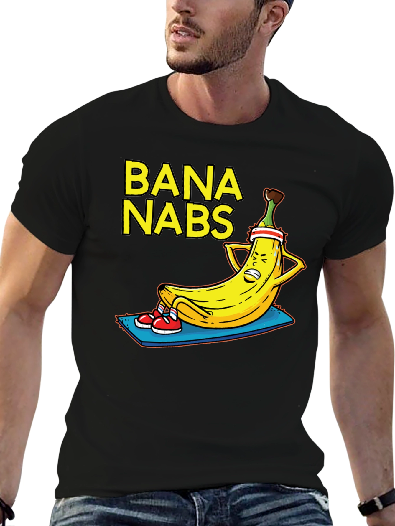 Black Bana Nabs Funny Workout T-Shirt  view 6