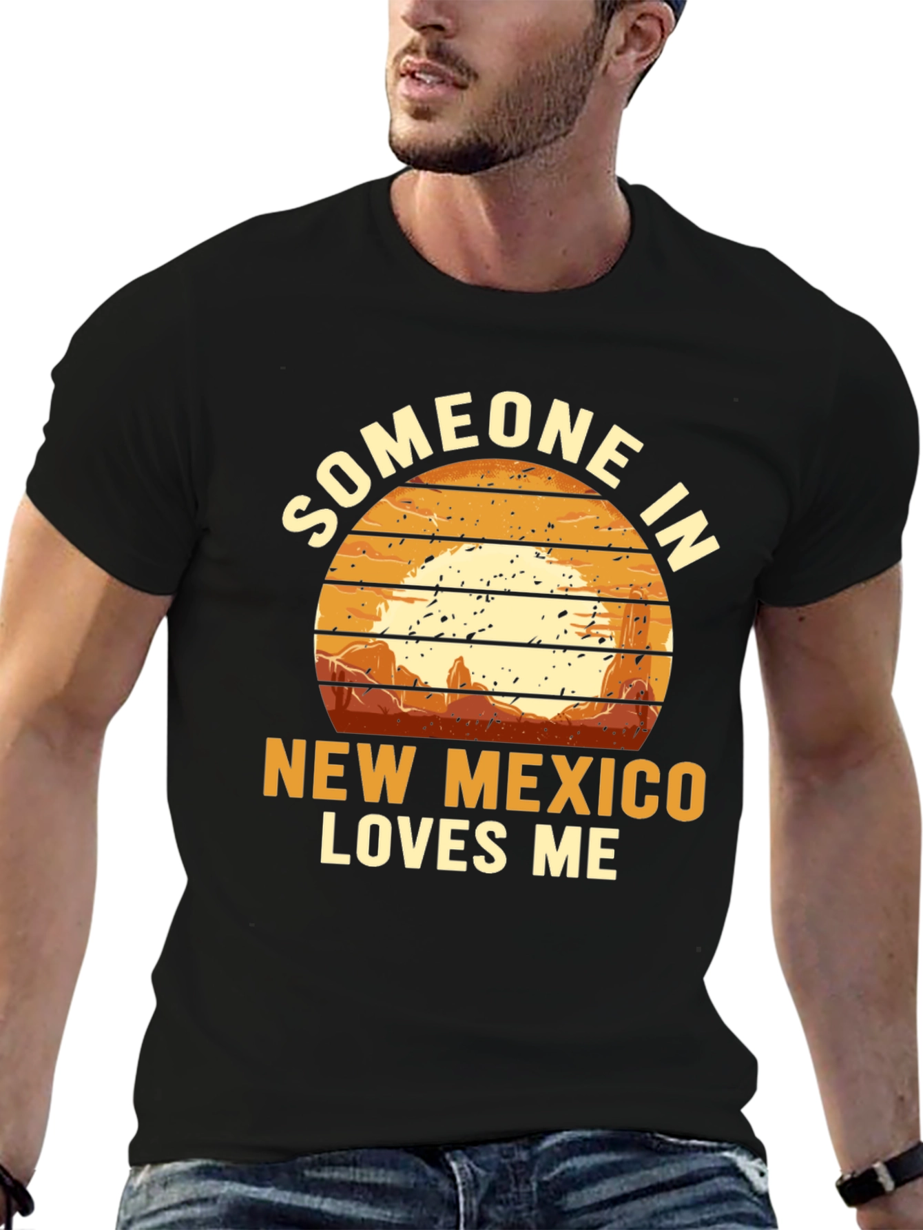 Black Someone in New Mexico Loves Me T-Shirt view 6