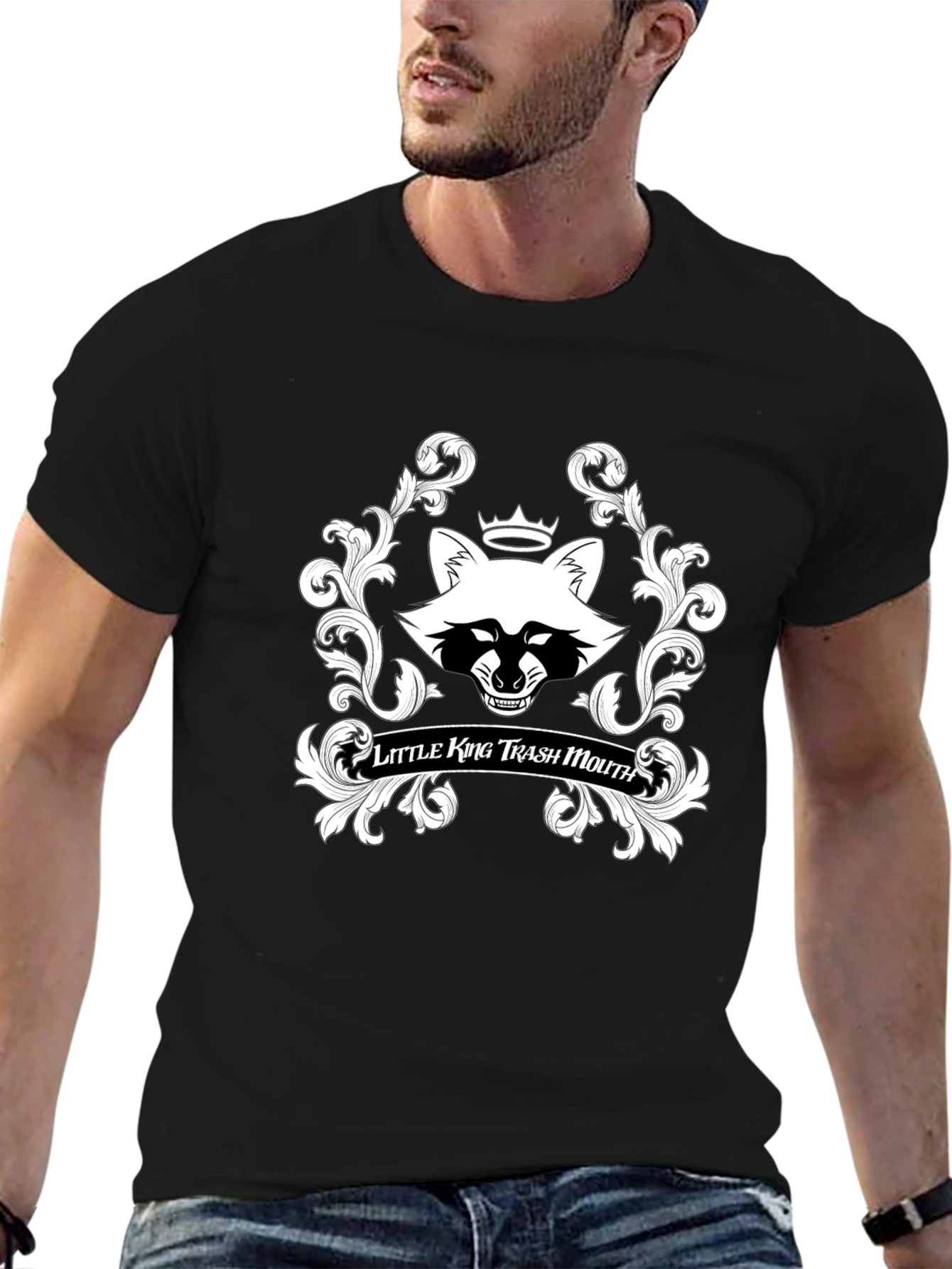 Black Little King Trash Mouth Graphic T-Shirt view 6