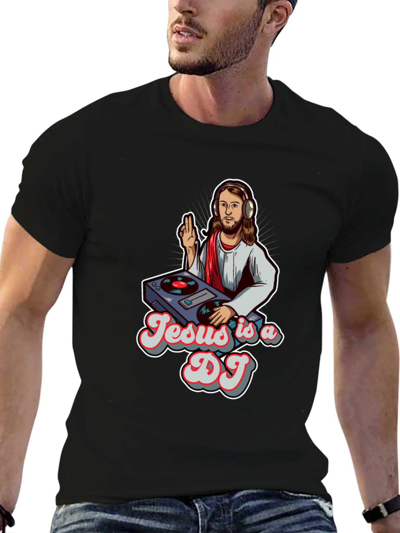 Black Jesus is a DJ Black T-Shirt view 6