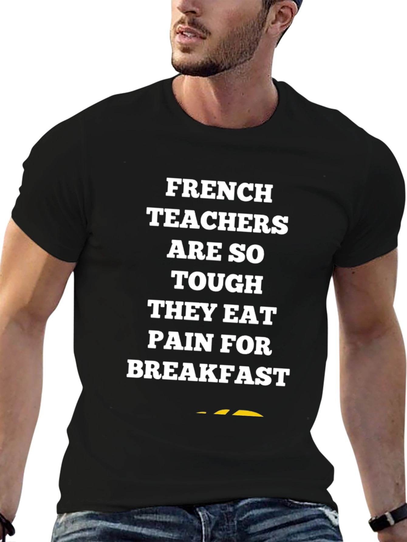 Black French Teachers Pain for Breakfast T-Shirt view 6