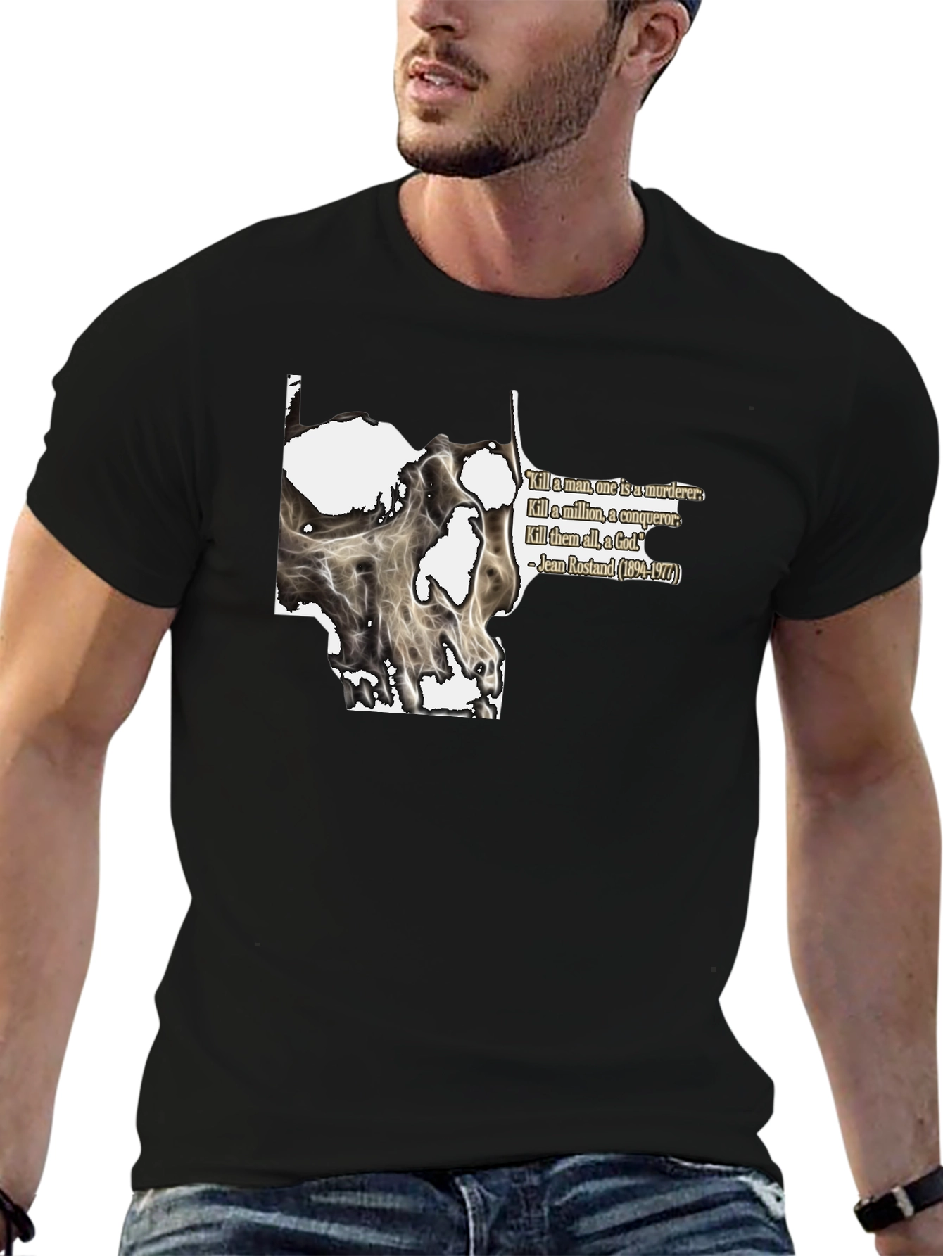 Black Skull Graphic T-Shirt view 6