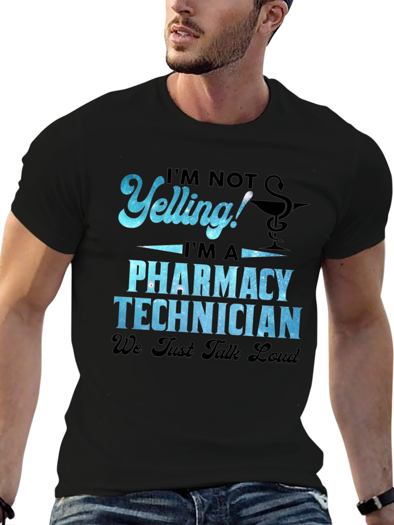 Black Pharmacy Technician T-Shirt - We Just Talk Loud! view 6
