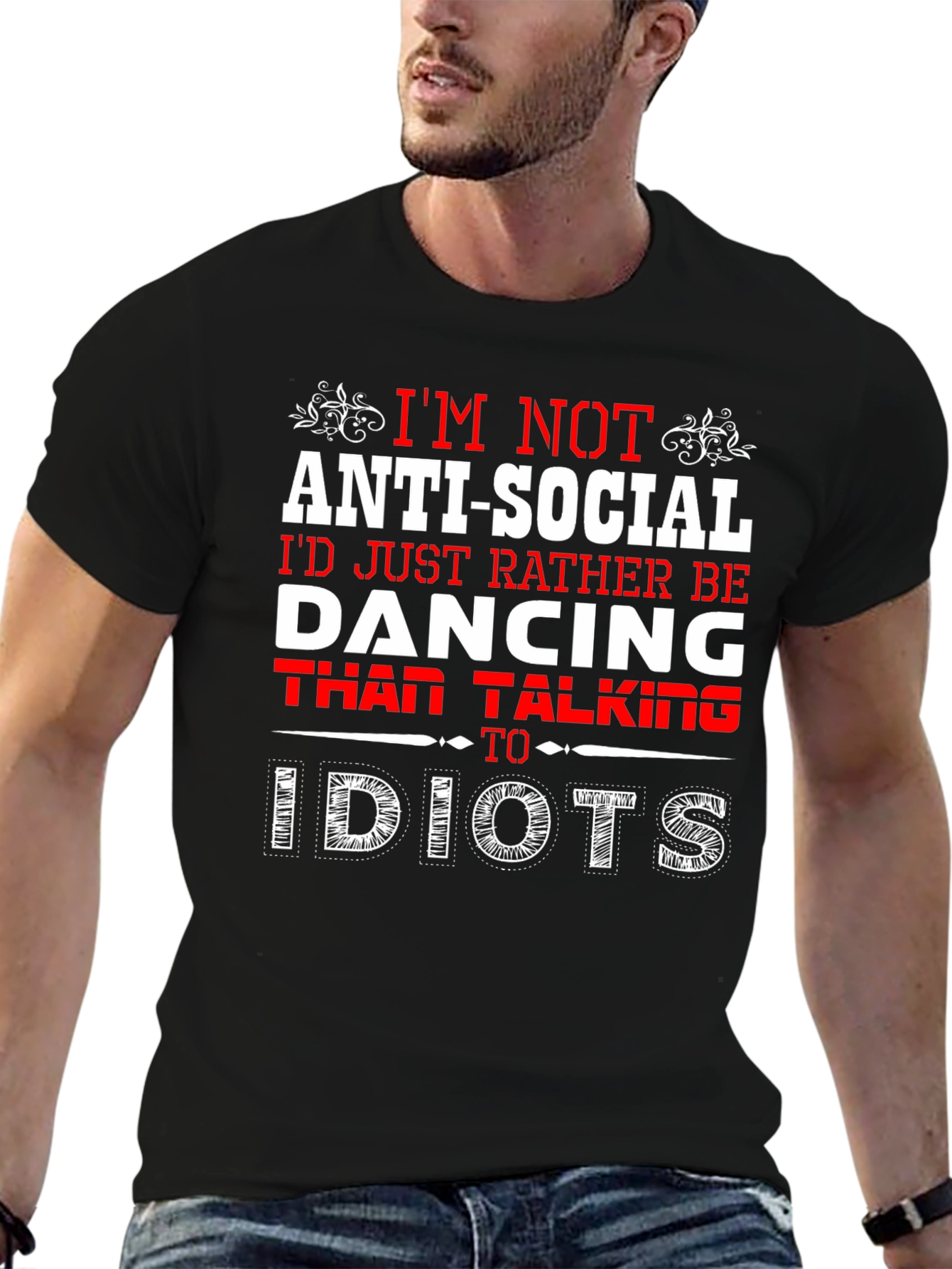 Black Anti-Social Dancing T-Shirt -  Rather Be Dancing view 6