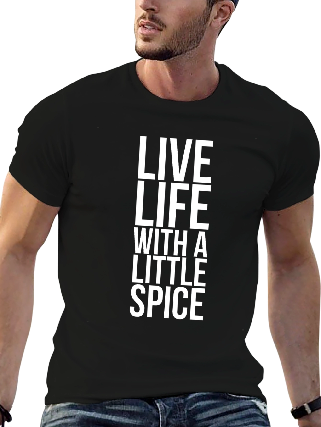 Black Live Life With A Little Spice Black T-Shirt view 6