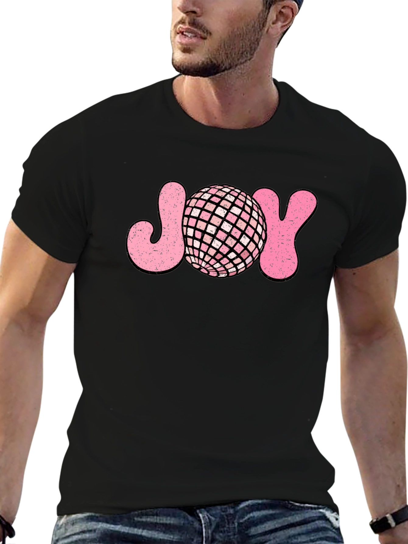 Black Retro Disco JOY T-Shirt view 6