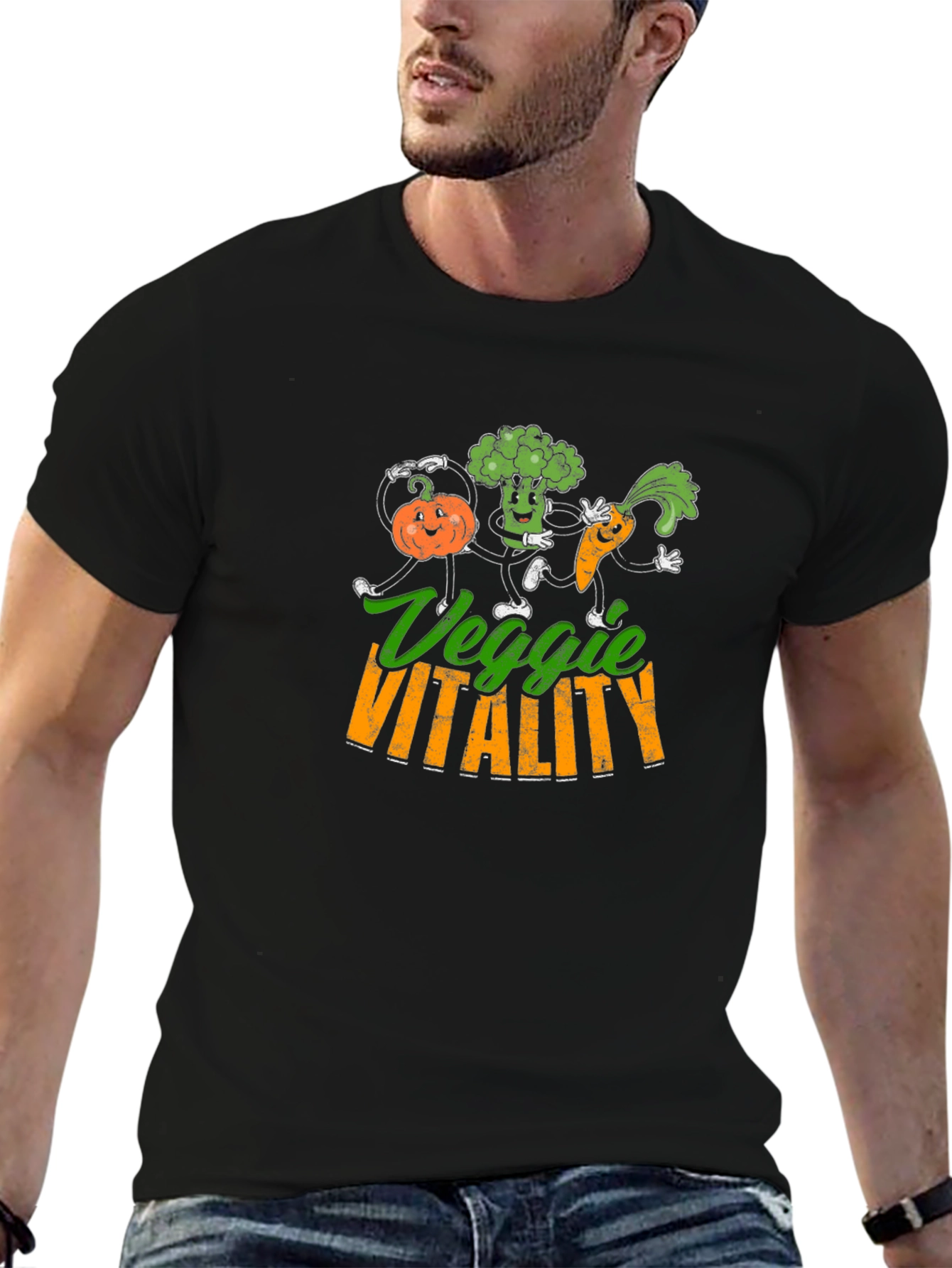 Veggie Vitality T-Shirt - Cartoon Vegetables - 6
