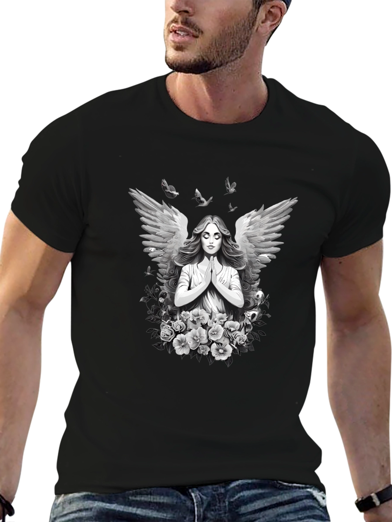 Angel Wings Black T-Shirt - 6
