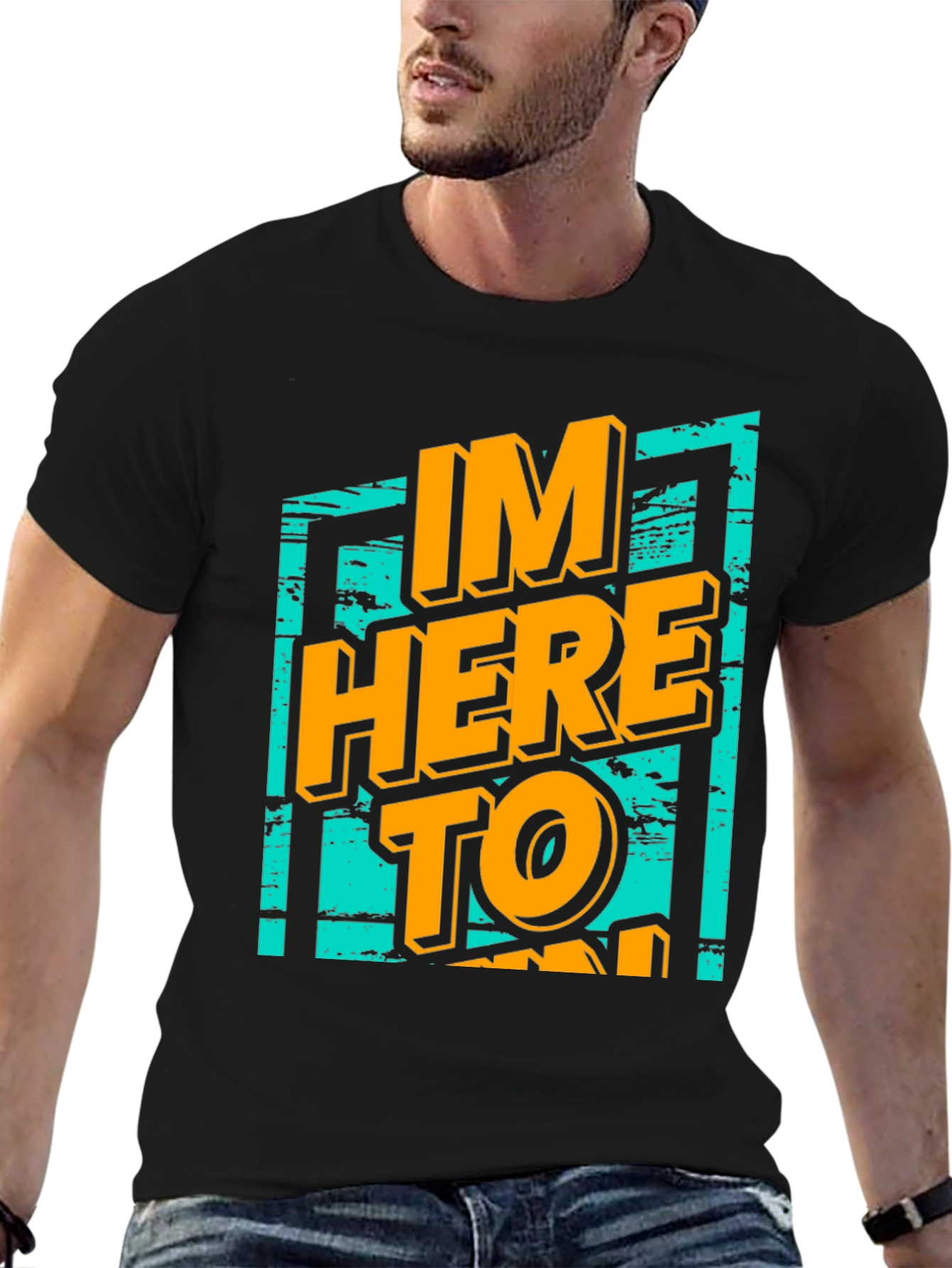 Black I'm Here to Party Graphic T-Shirt view 6