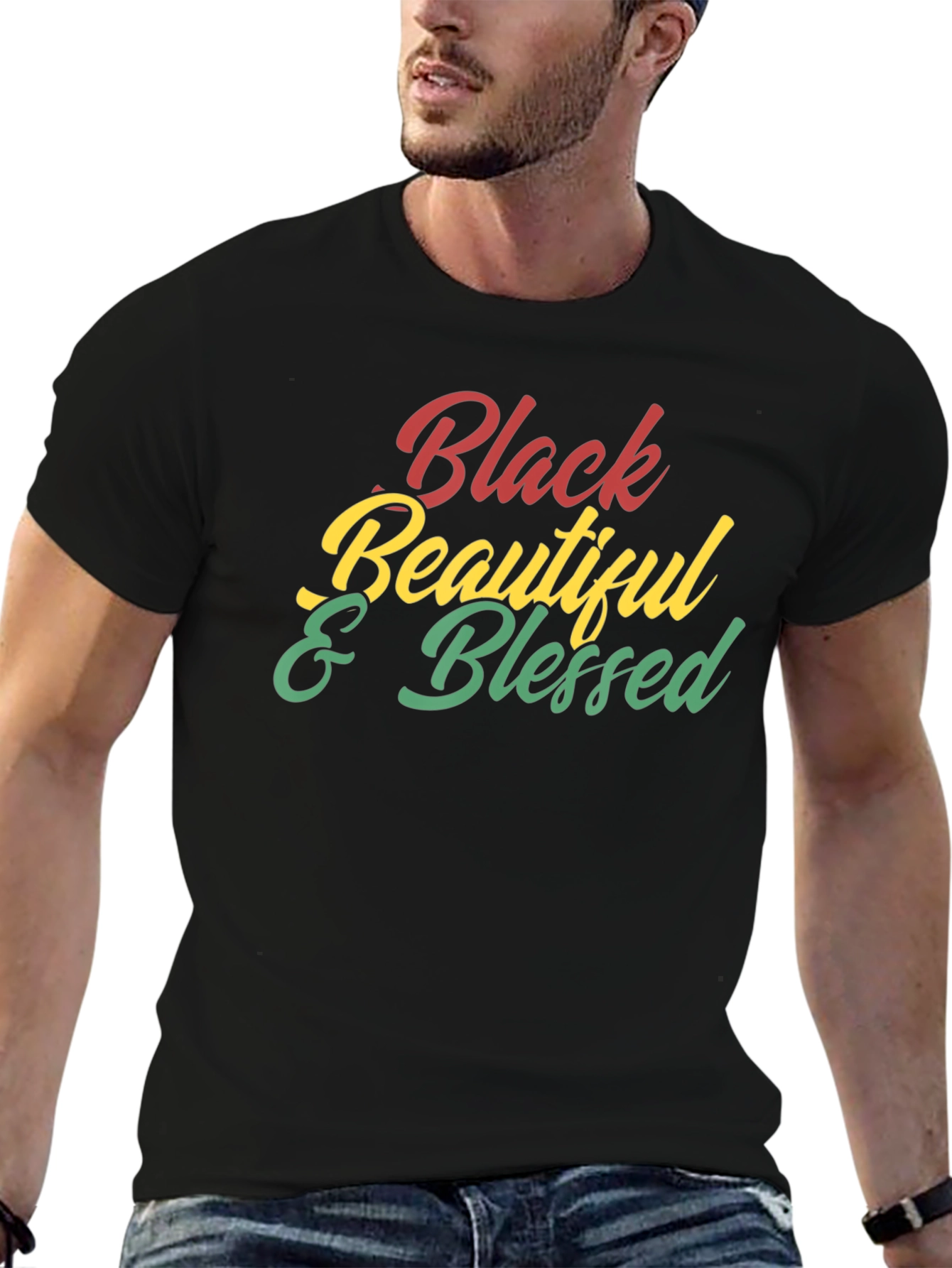 Black Black Beautiful & Blessed Graphic Tee view 6