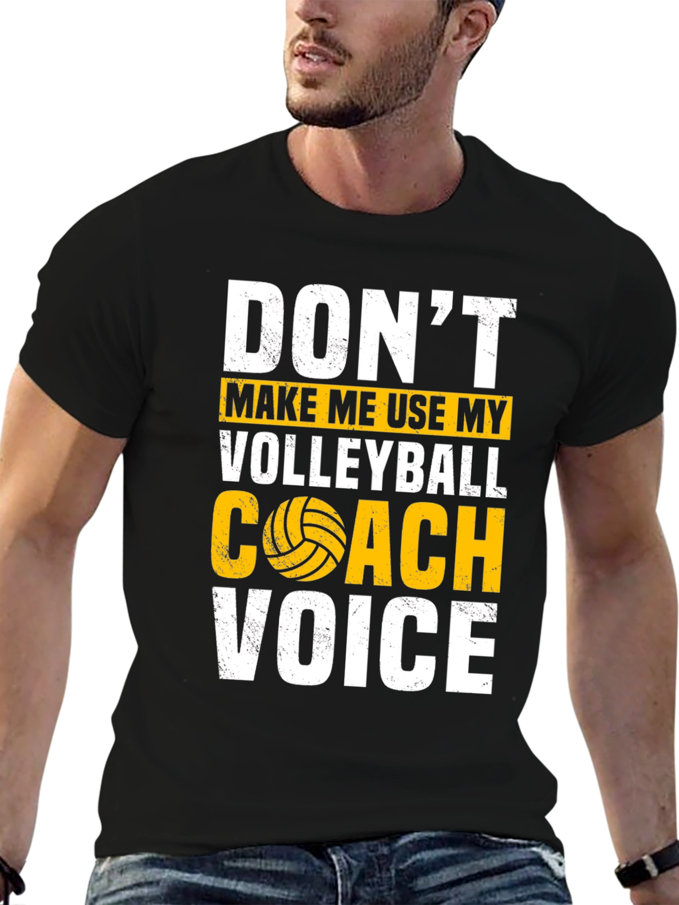 Black Volleyball Coach T-Shirt - Funny Warning Tee view 6