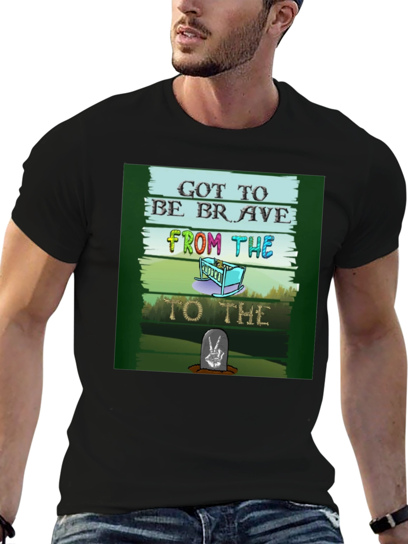 Black Got to be Brave T-Shirt view 6