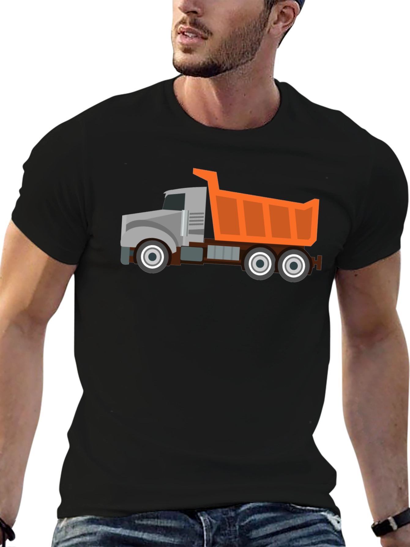 Black Dump Truck Graphic T-Shirt - Heavy Duty Fun! view 6