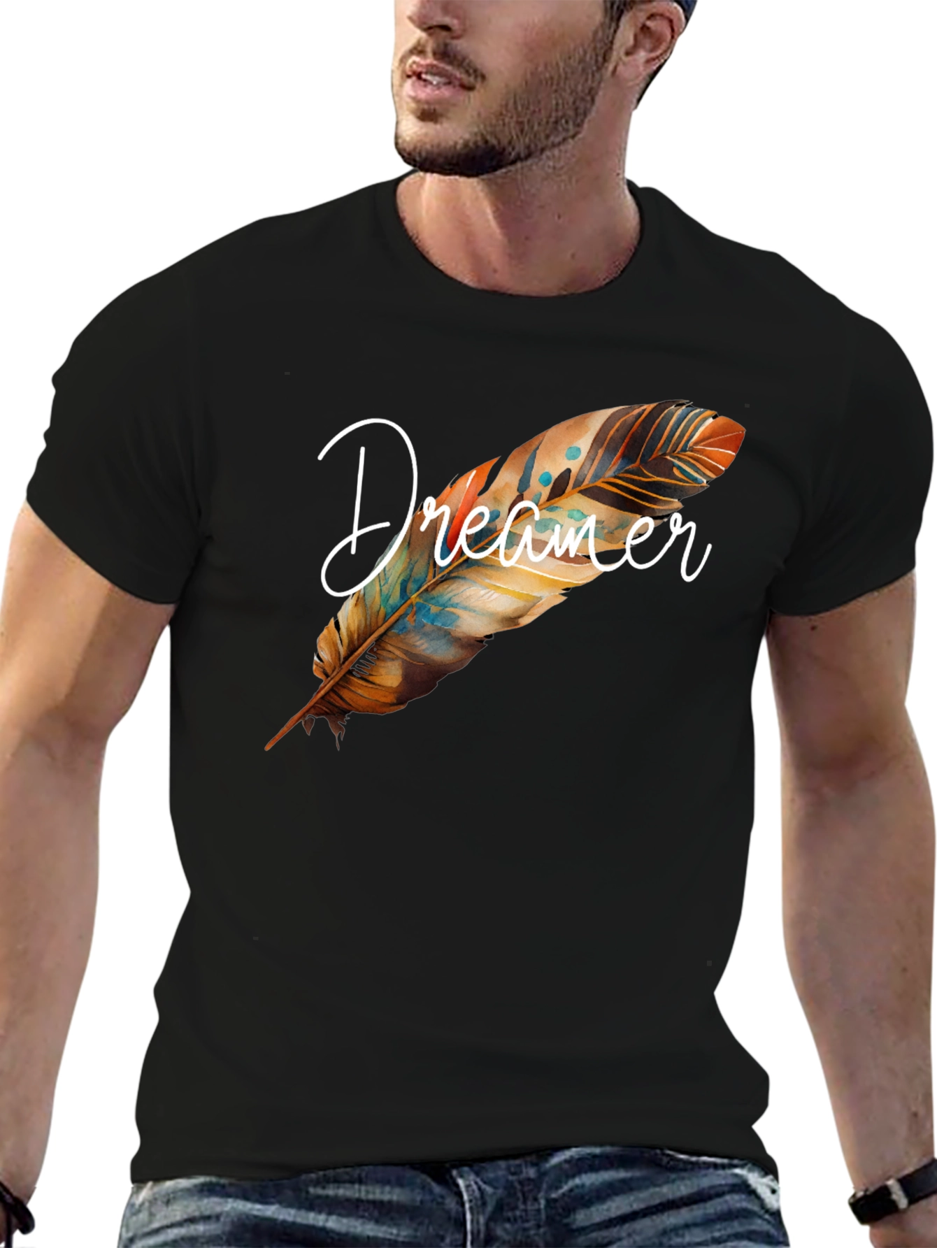 Dreamer Feather Graphic T-Shirt - 6