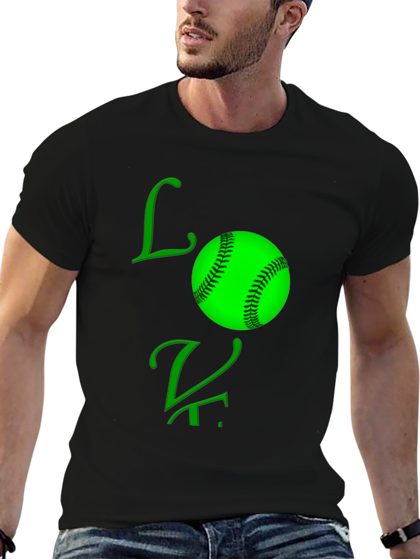 Black Love Baseball Black T-Shirt view 6