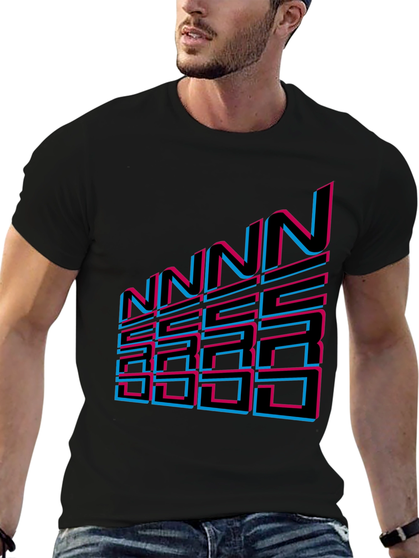 Black Retro NNN SSS Graphic Tee - Black view 6