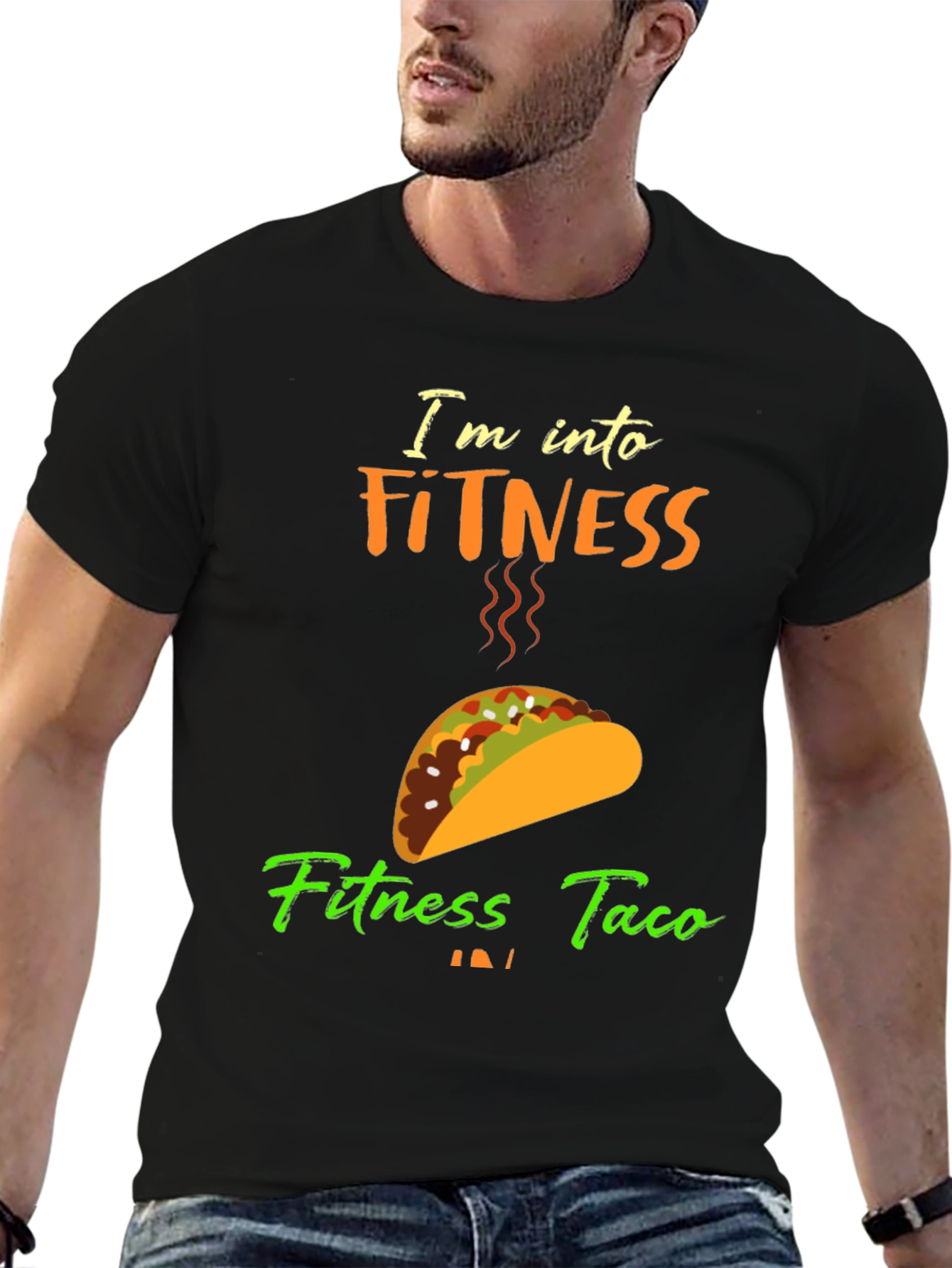 Black Fitness Taco T-Shirt - Gym Humor Tee view 6