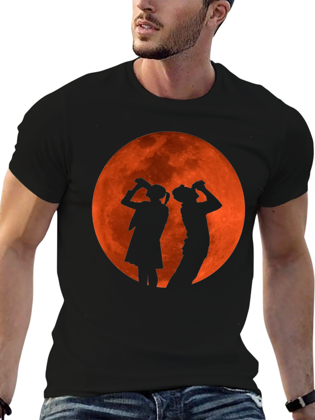 Black Silhouette Moon Drinking T-Shirt view 6