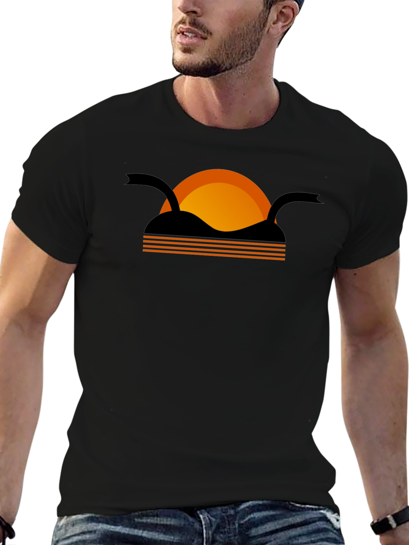 Black Retro Sunset T-Shirt view 6