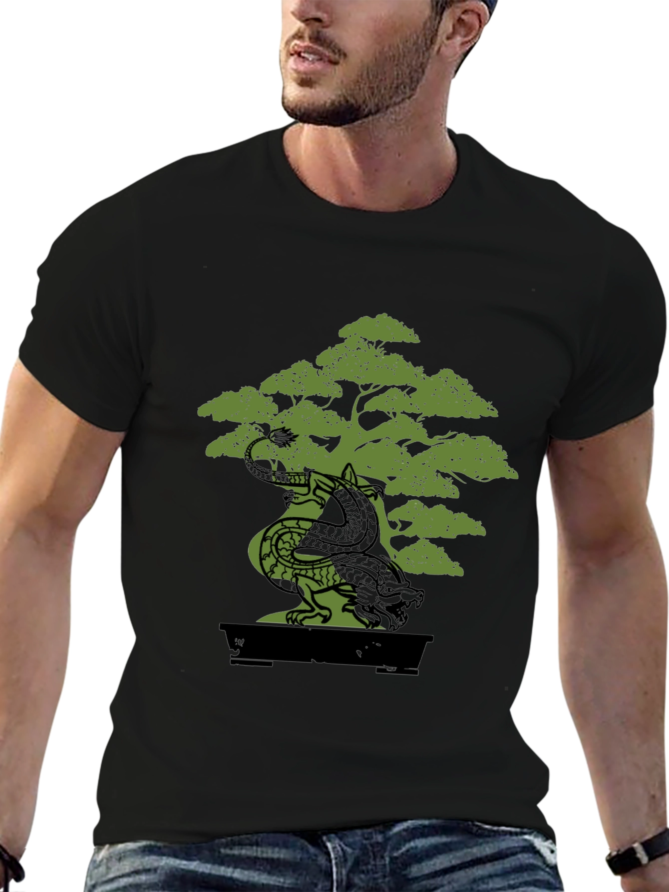 Black Dragon Bonsai Graphic Tee - Unique Design view 6