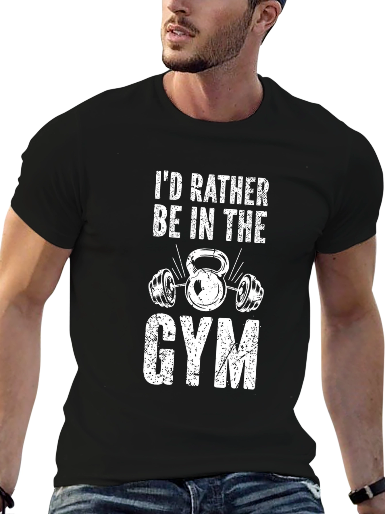 Black Gym Lover Graphic Tee - Black view 6