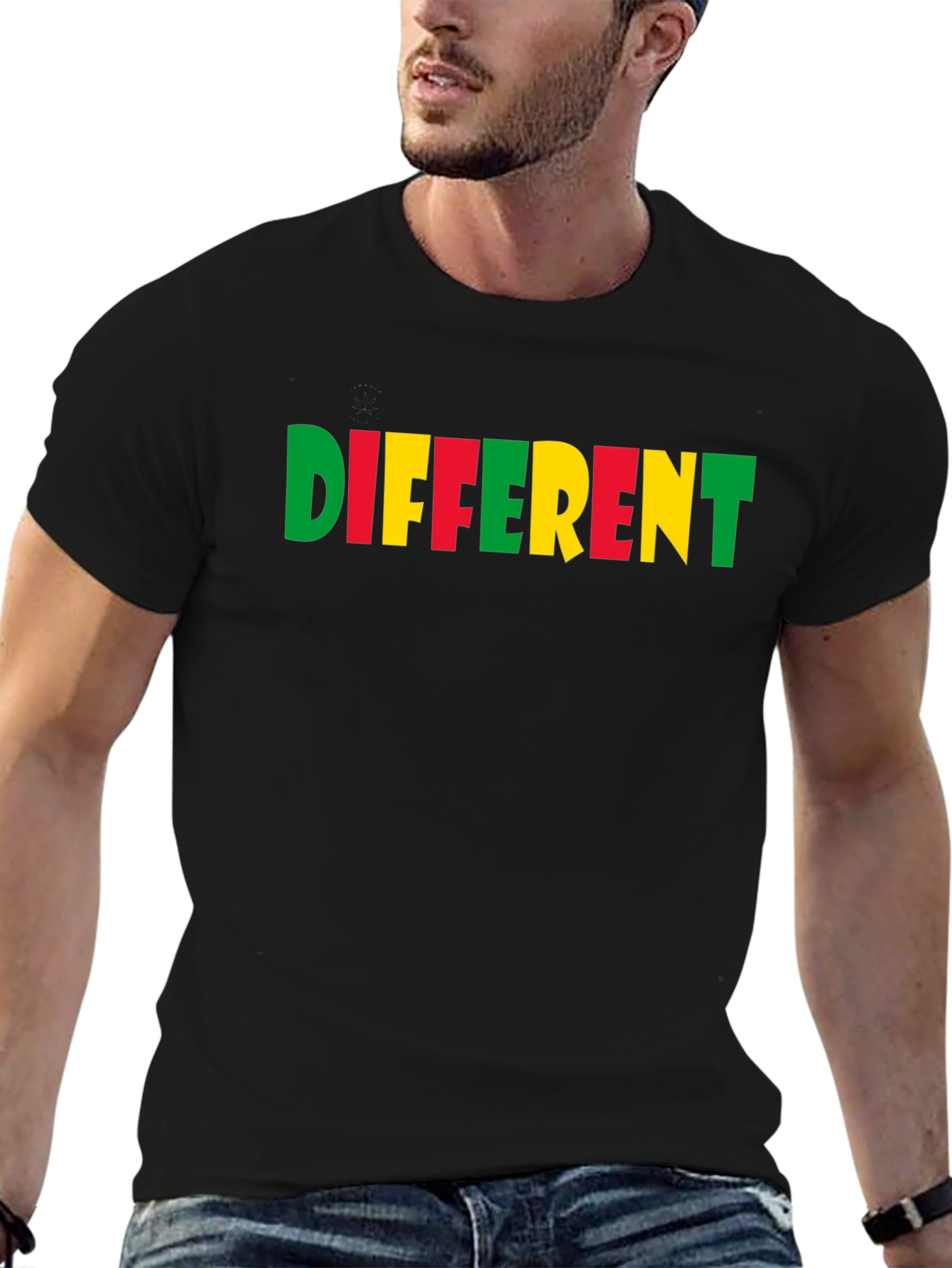Black Different Colorblock Graphic Tee - Black view 6