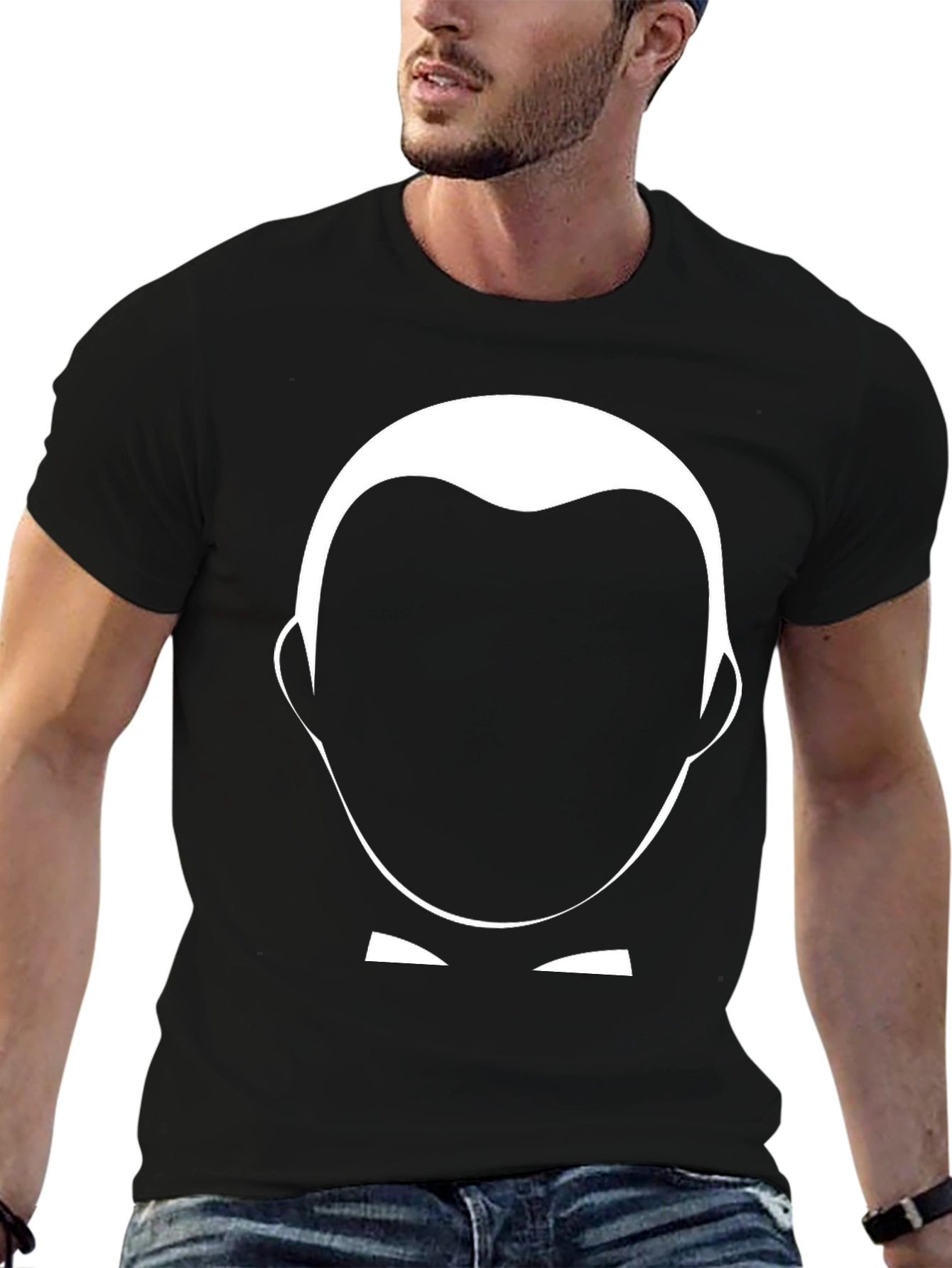 Black Minimalist Tuxedo Silhouette Tee view 6