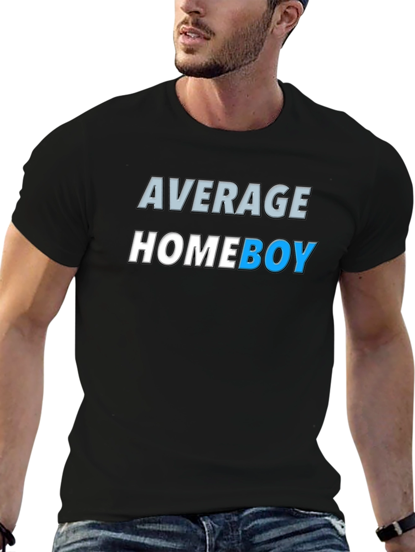 Black Average Homeboy Graphic Tee - Stylish & Comfy view 6