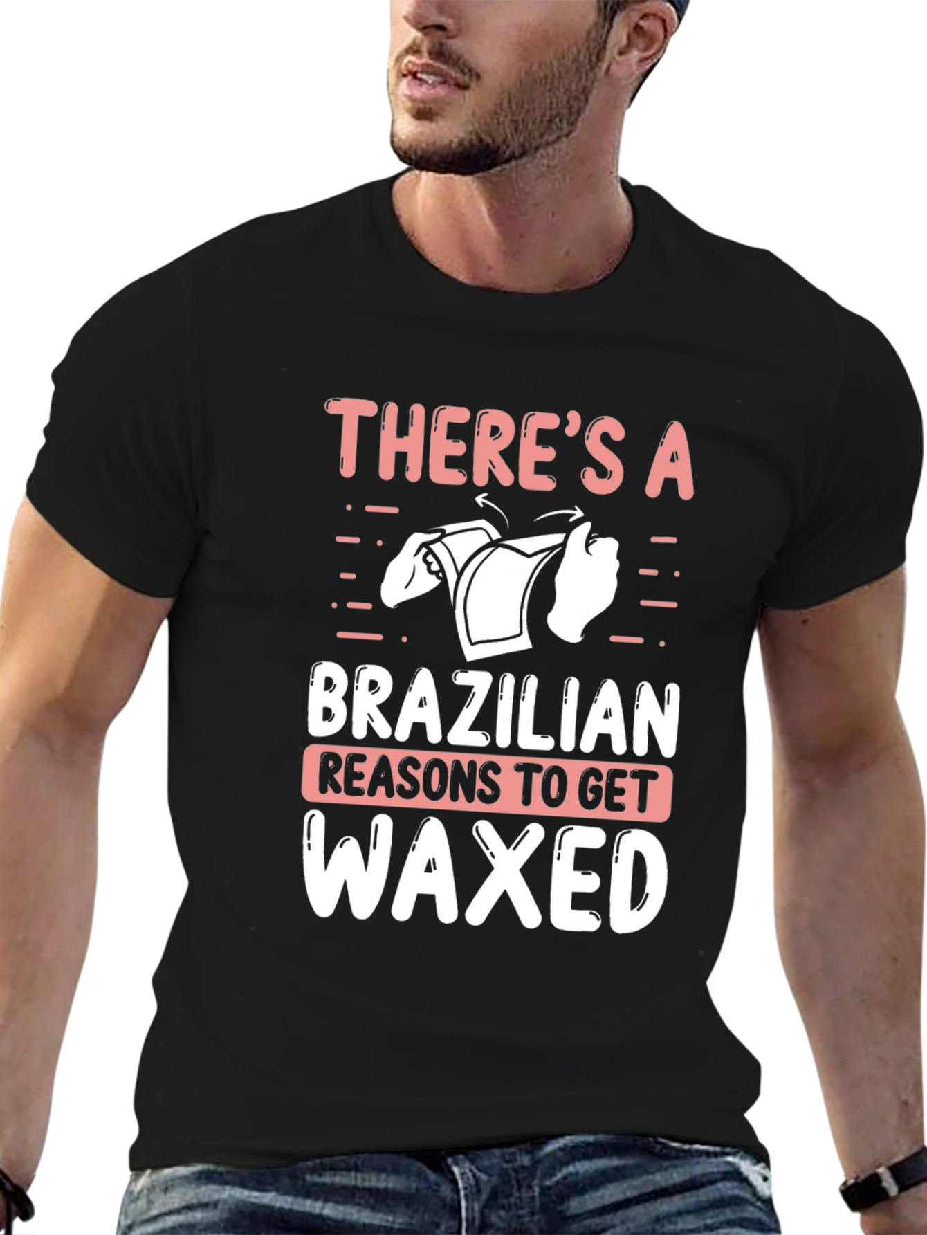 Black Brazilian Waxing Graphic T-Shirt view 6