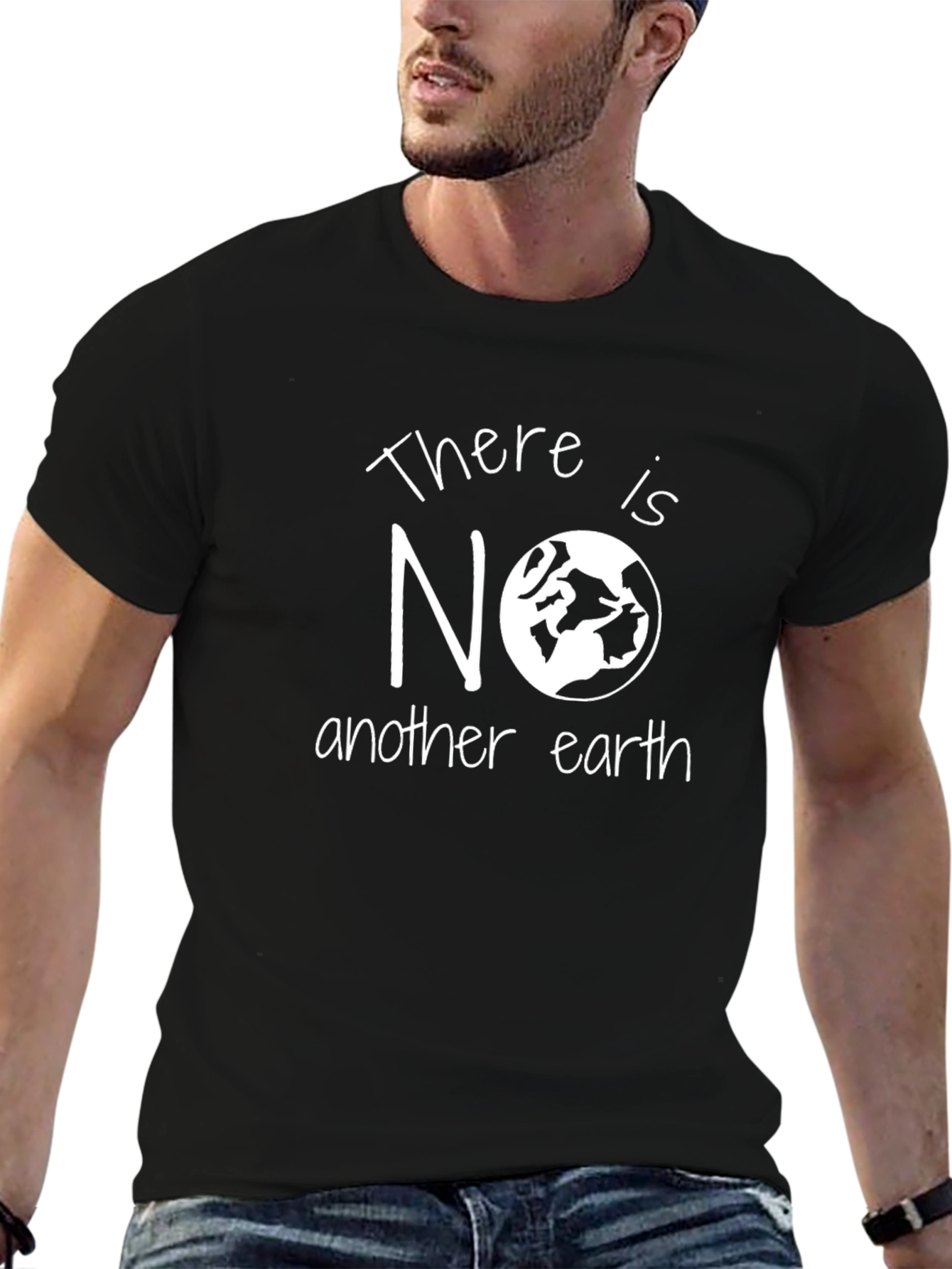 Black There is No Another Earth Graphic T-Shirt view 6