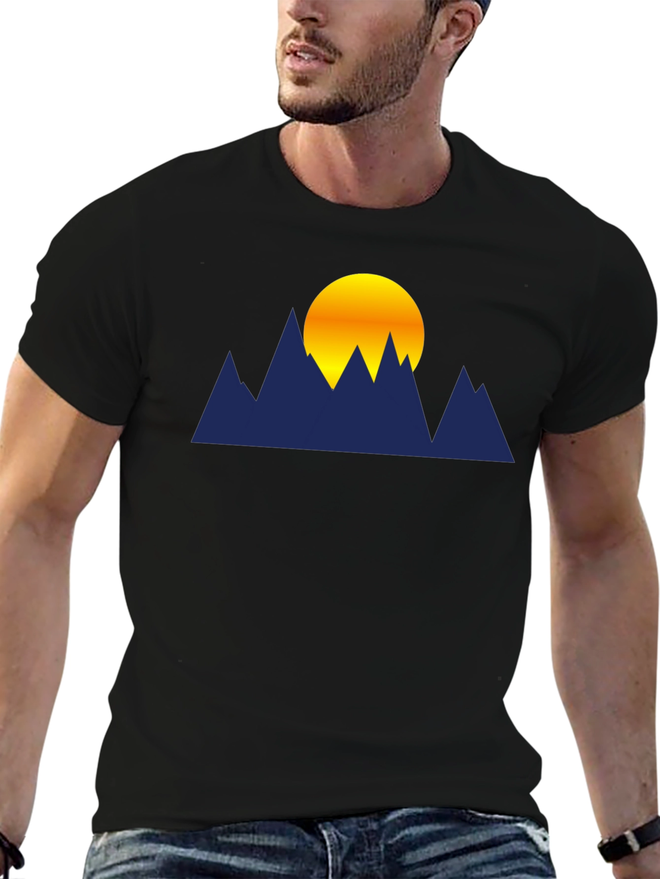 Black Mountain Sunset Graphic T-Shirt - Soft Cotton Blend view 6