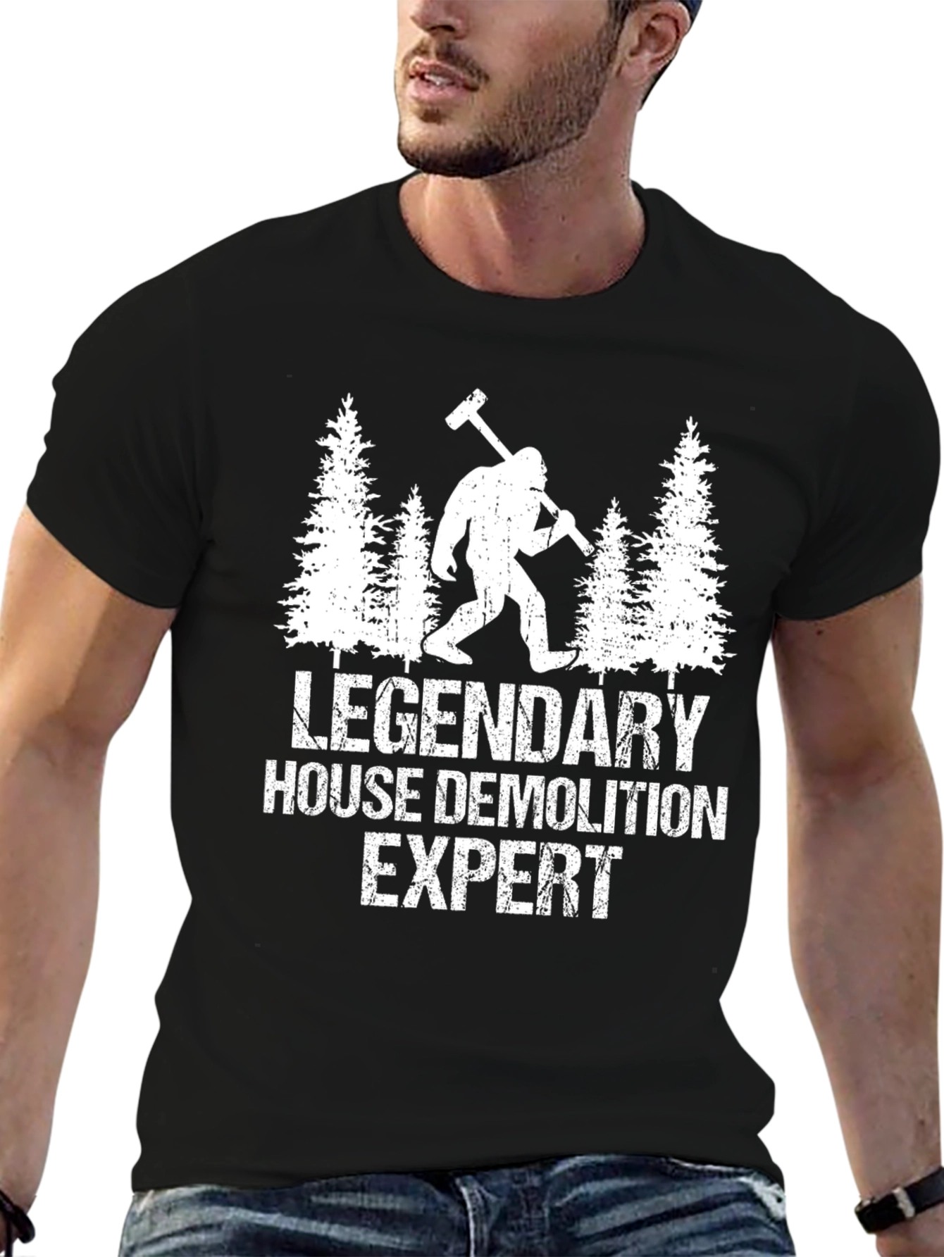 Black Legendary House Demolition Expert T-Shirt view 6