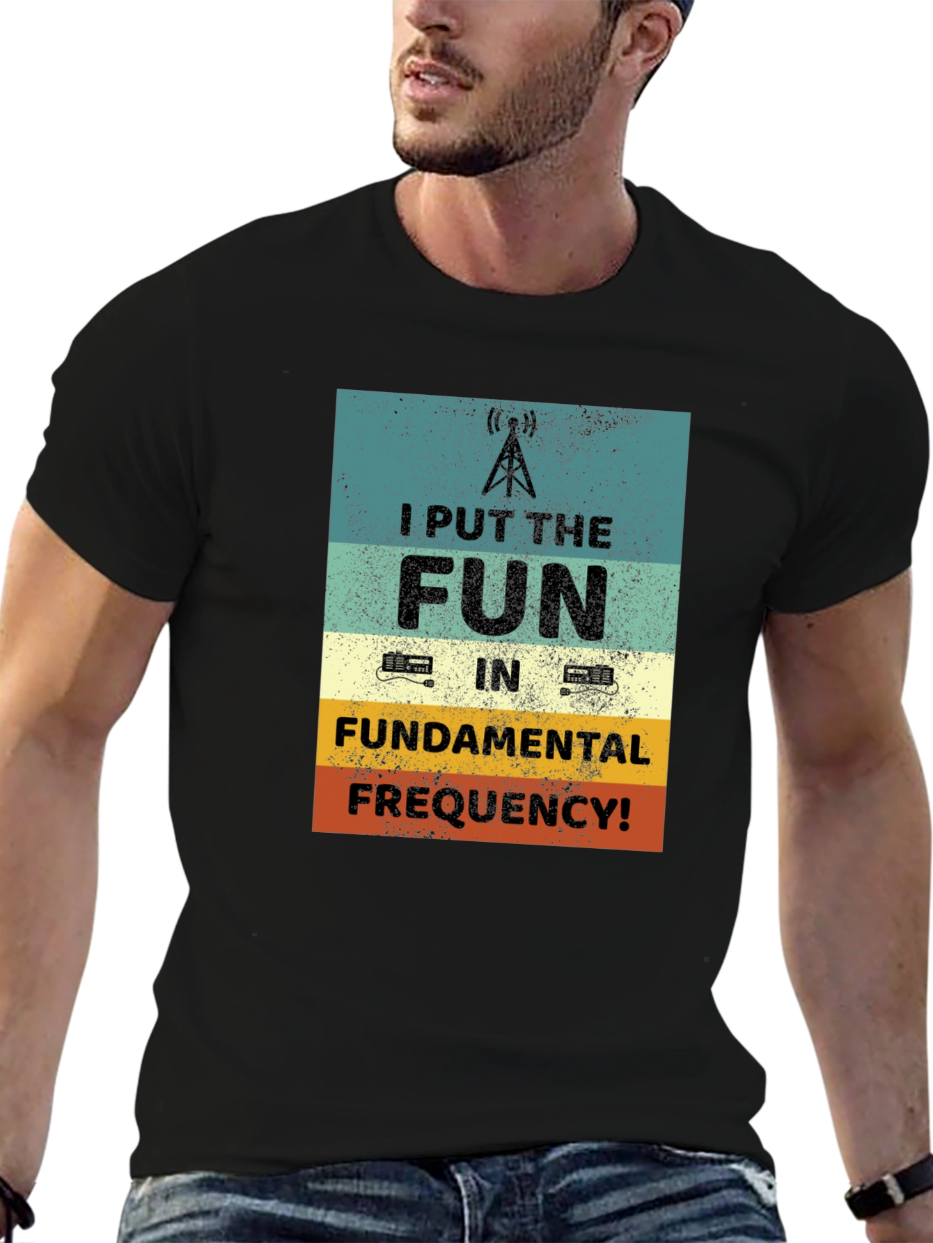 Black Fun Fundamental Frequency T-Shirt view 6