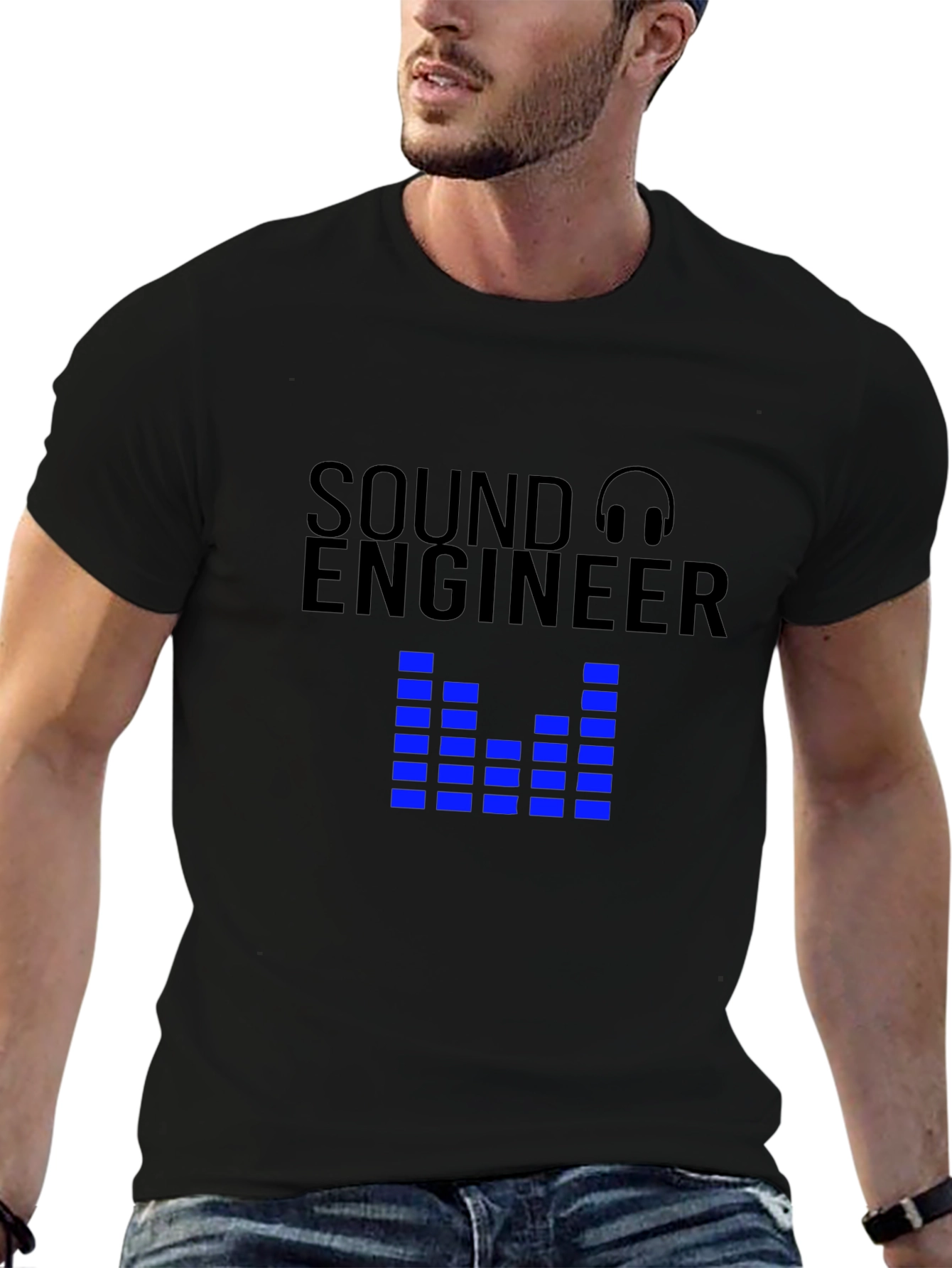 Black Sound Engineer Graphic Tee view 6
