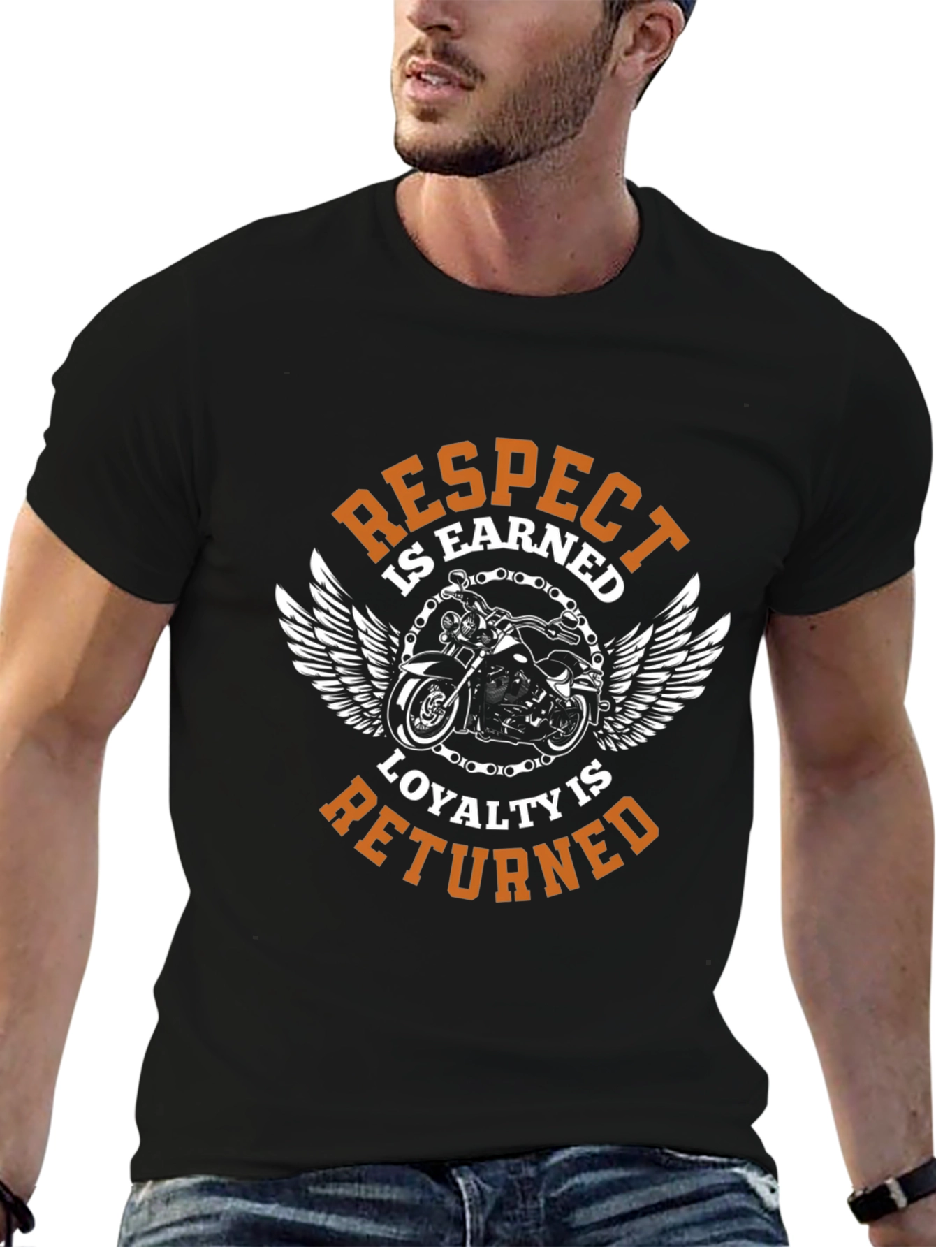 Black Respect is Earned Biker T-Shirt view 6