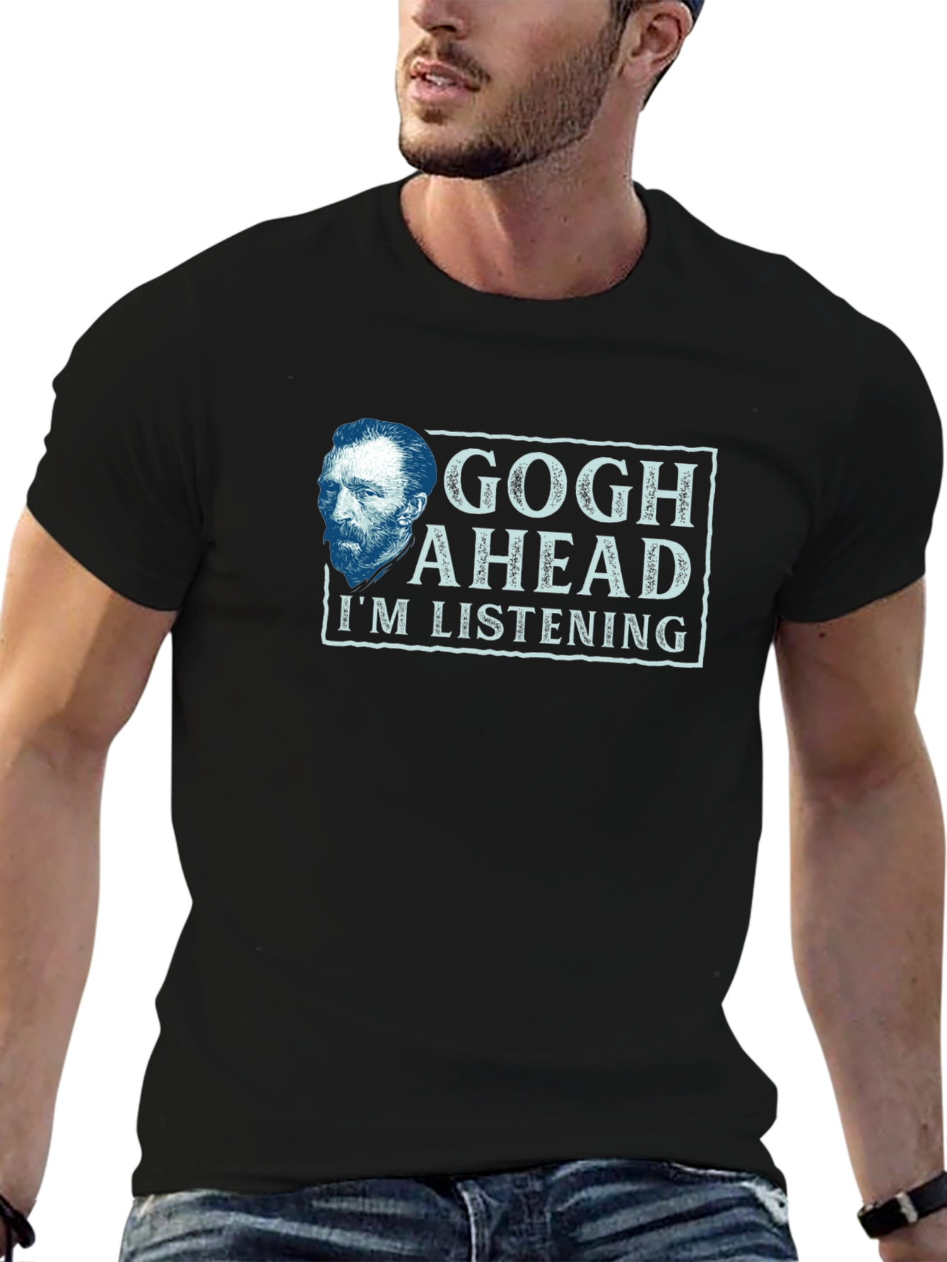 Black Gogh Ahead T-Shirt - Funny Artist Tee view 6