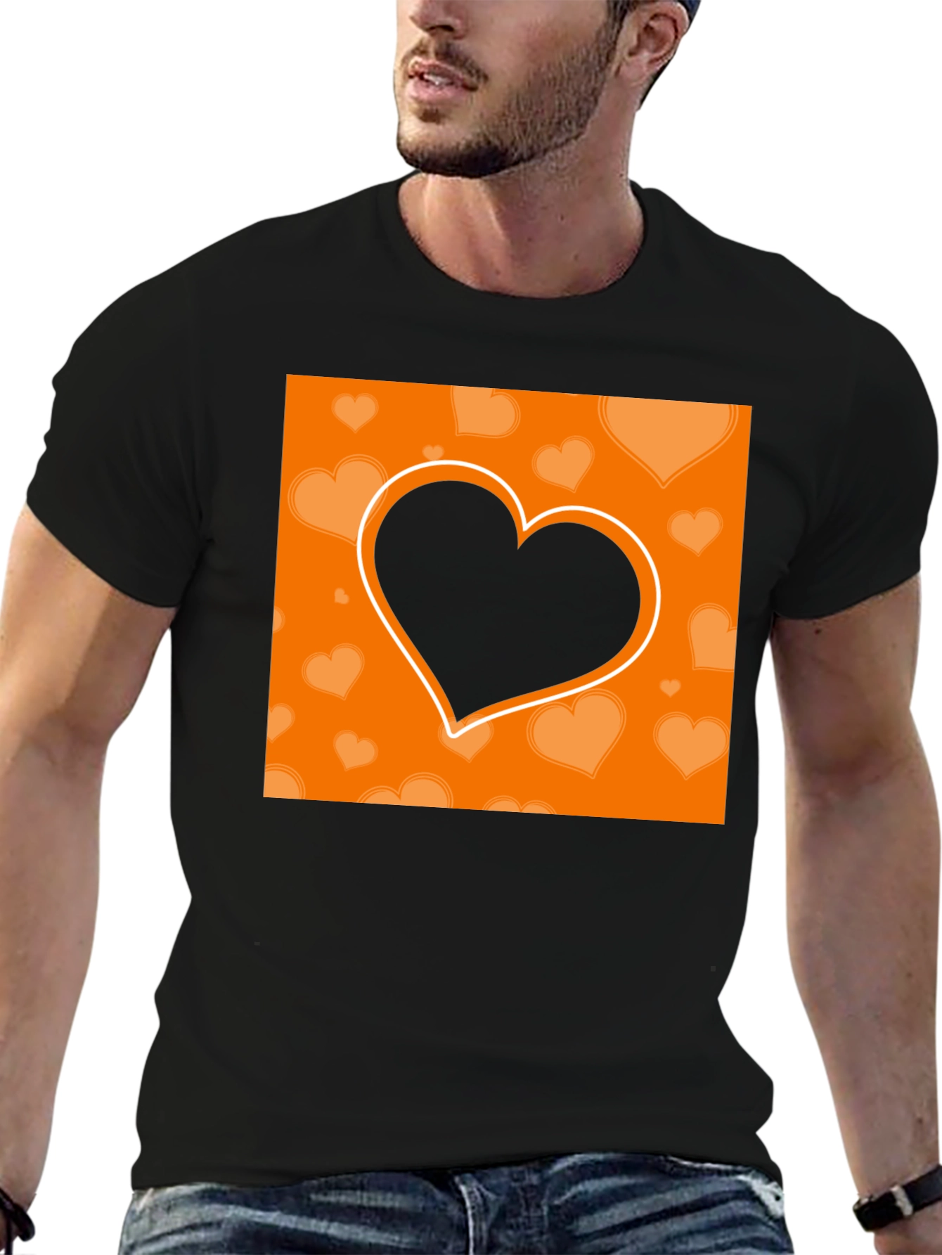 Black Heart Graphic Black T-Shirt - Stylish Casual Tee view 6
