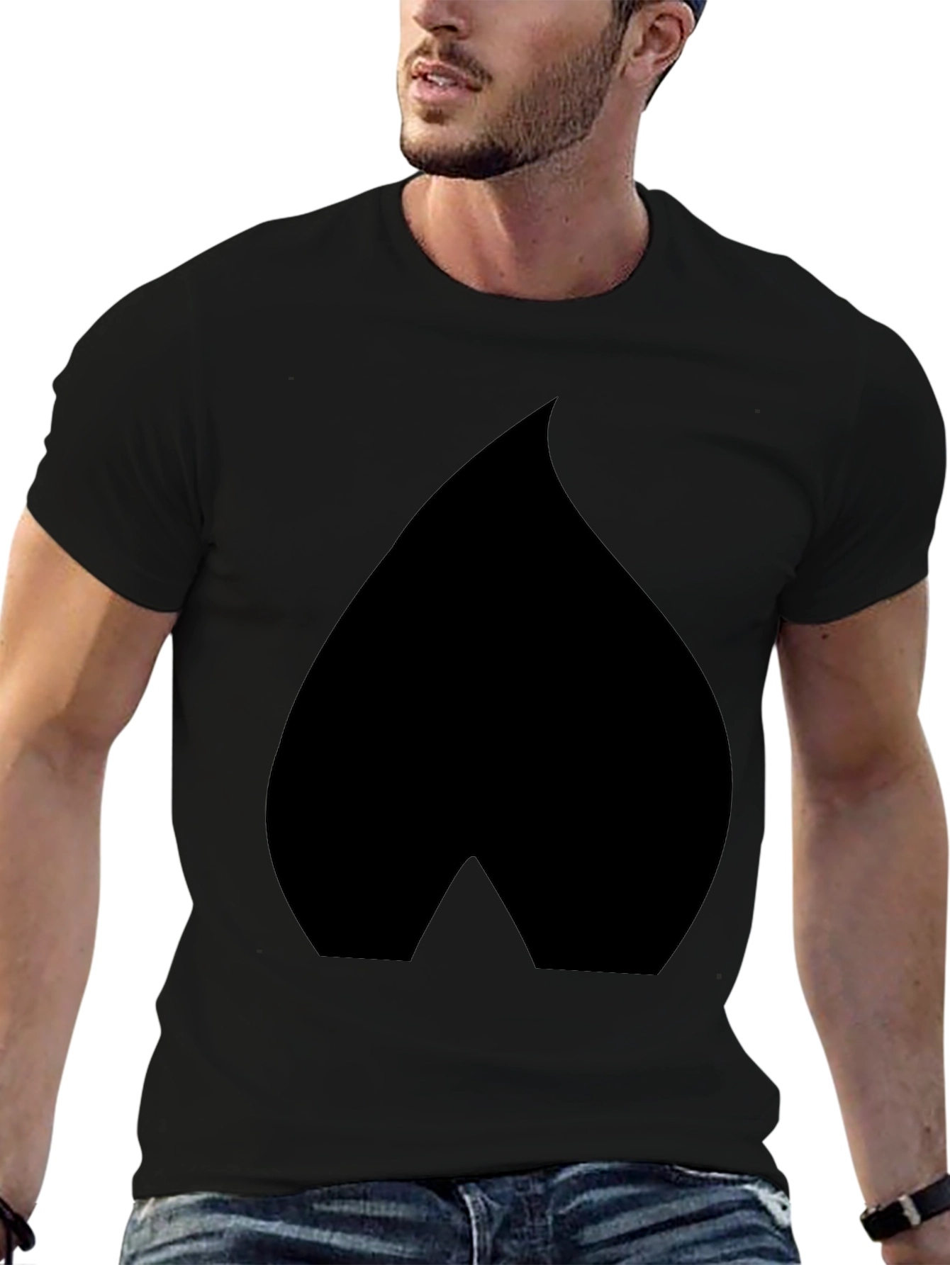 Black Spade Graphic Black T-Shirt - Modern Casual Wear view 6