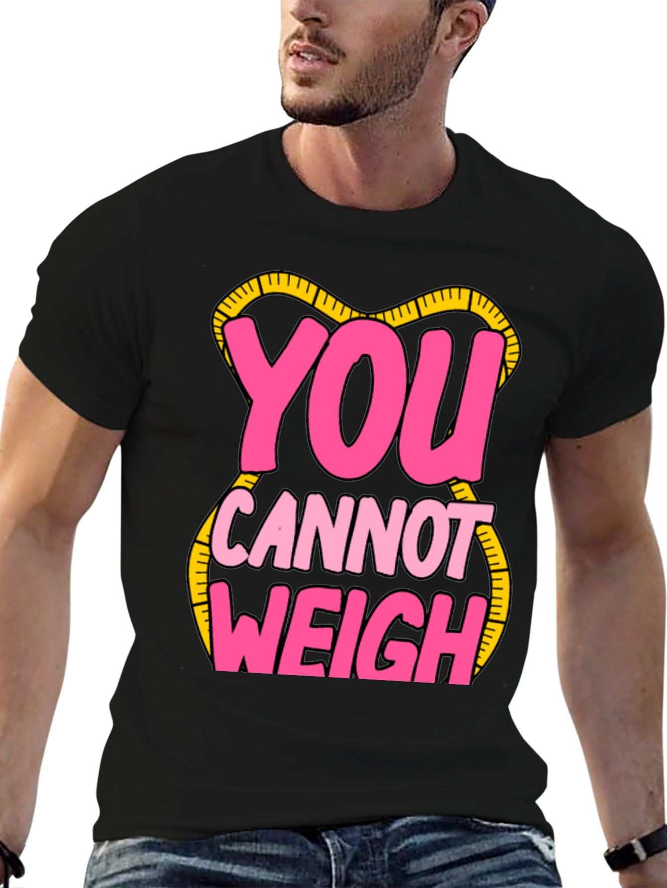 Black You Cannot Weigh Graphic T-Shirt view 6