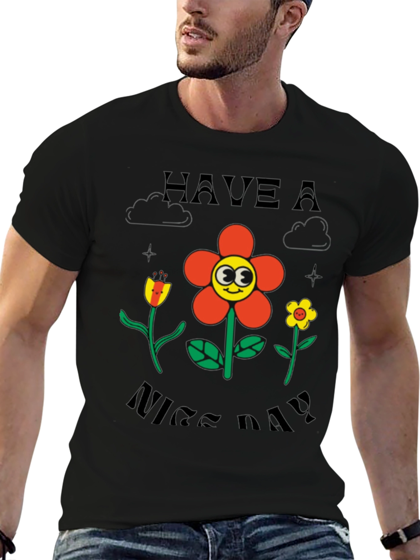 Black Have A Nice Day Graphic T-Shirt view 6